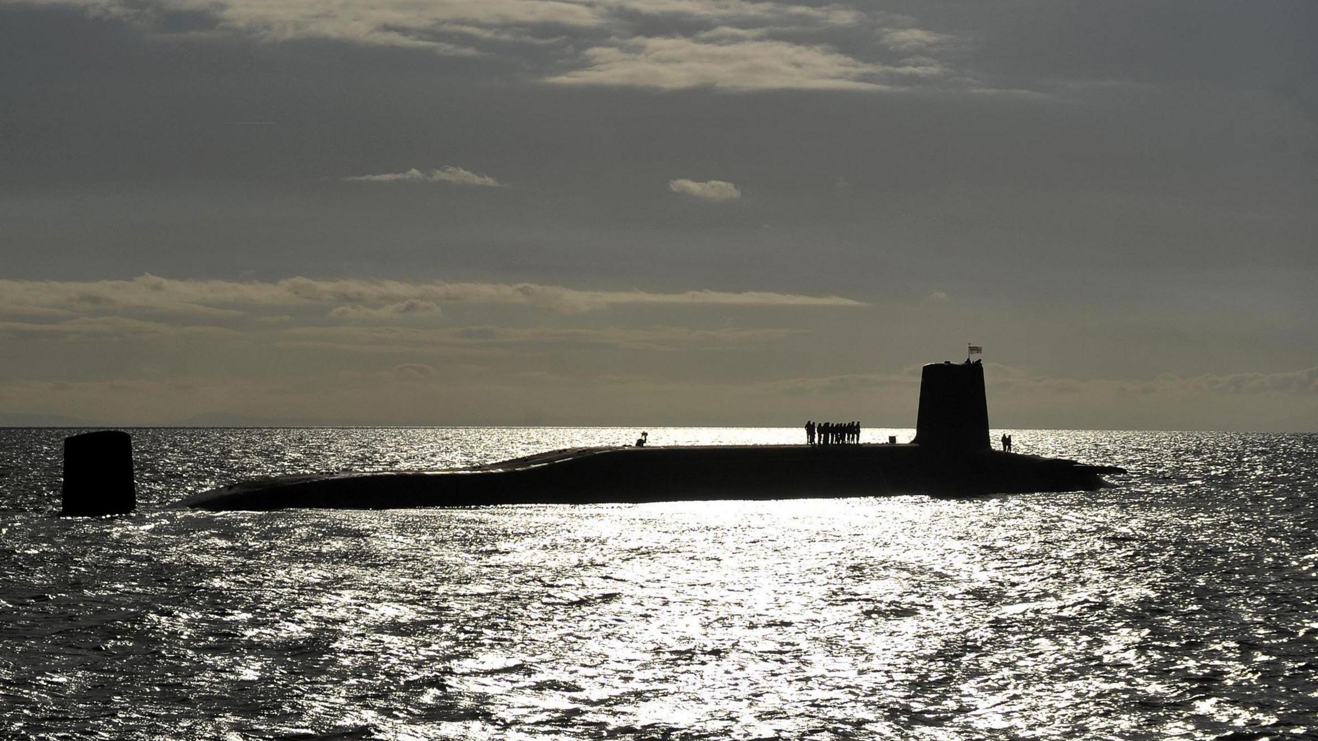 An image of the HMS Victorious on patrol off the west coast of Scotland