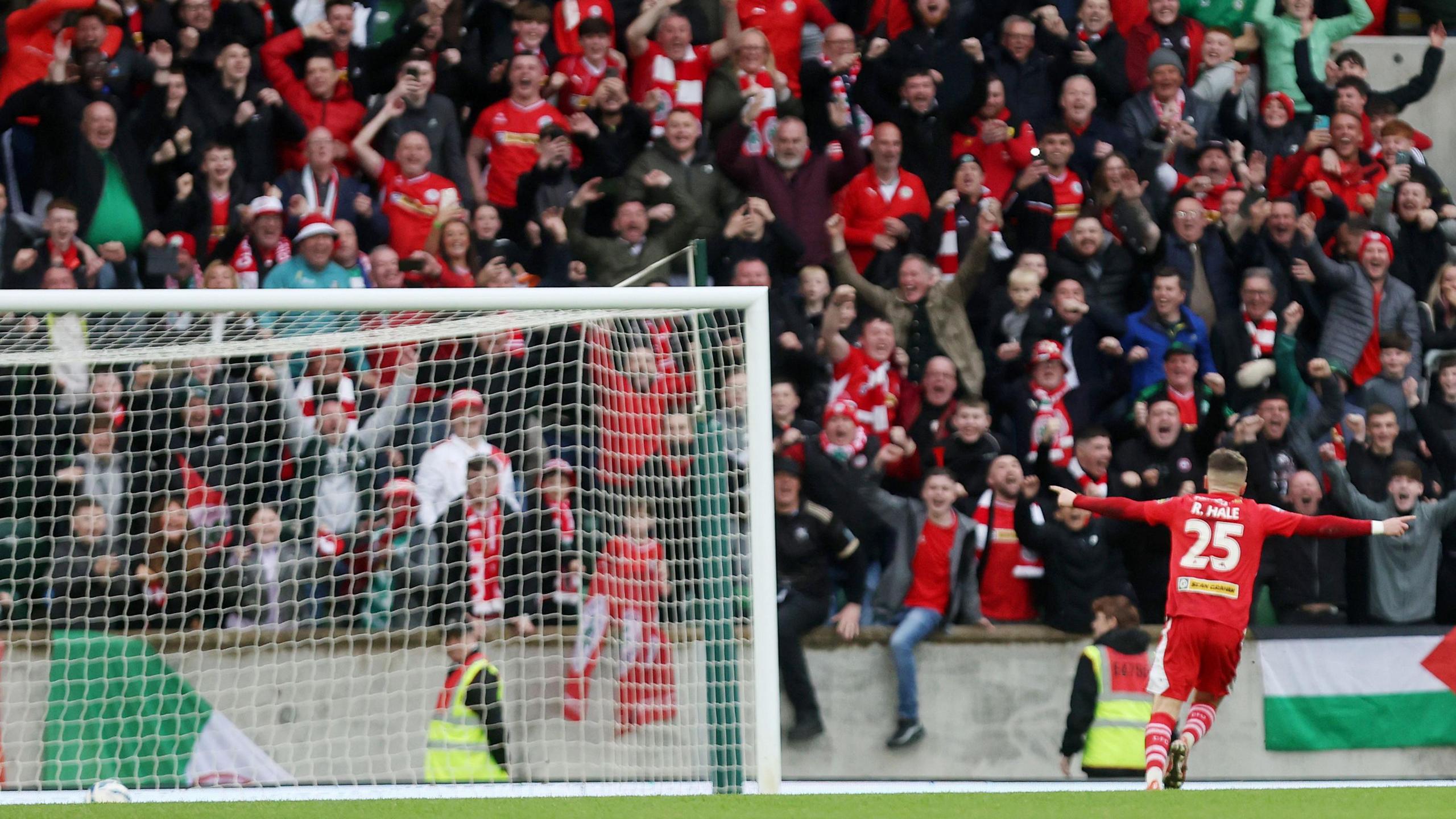 Ronan Hale celebrates