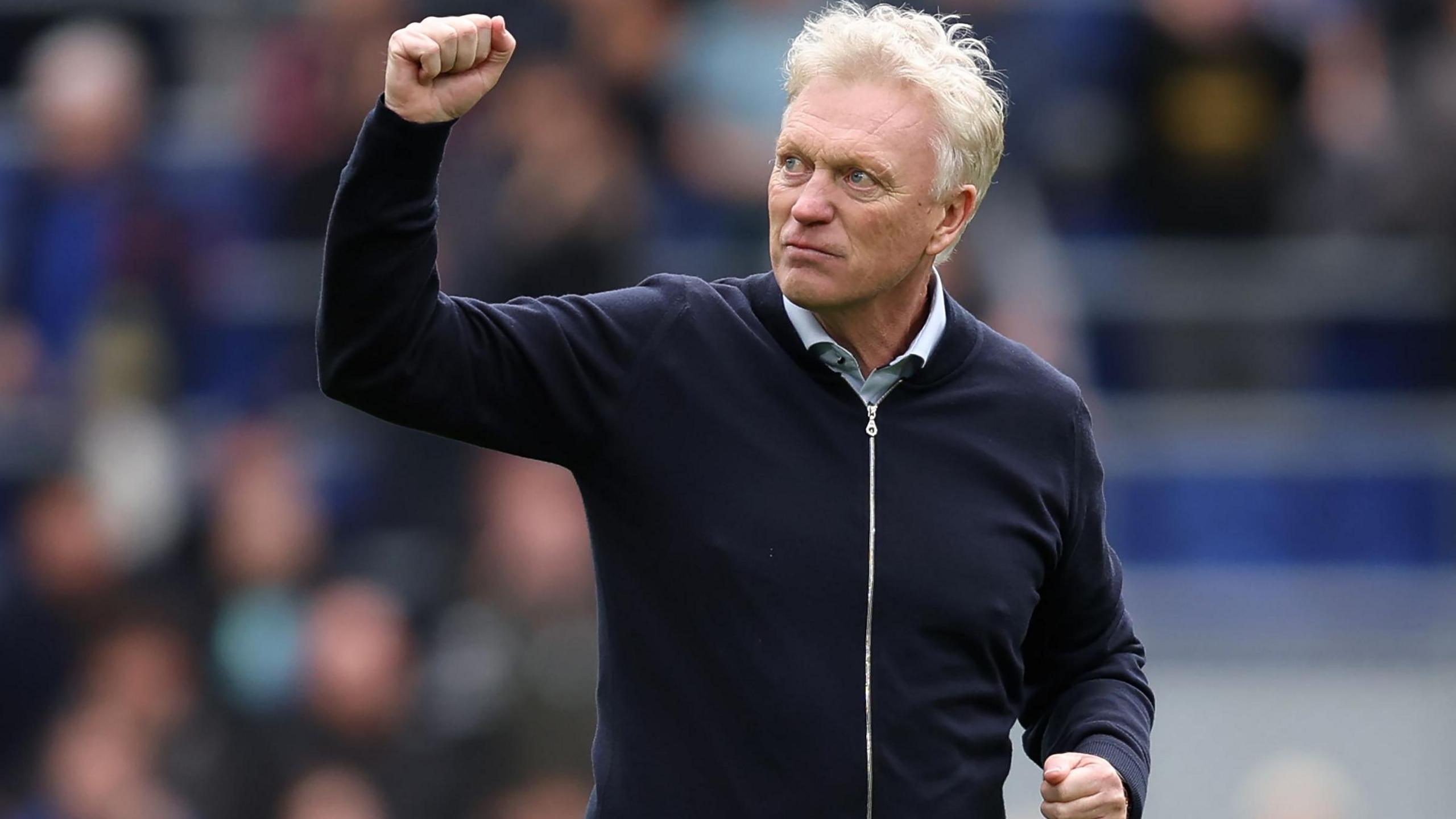 Everton boss David Moyes celebrates after a win