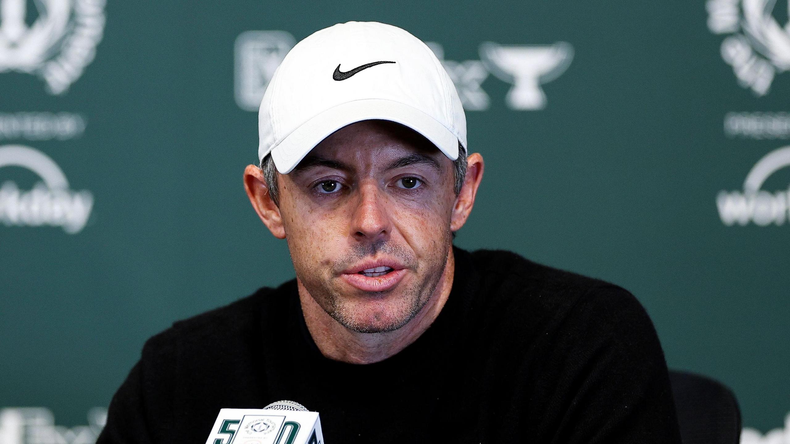 Rory McIlroy speaks to reporters before the Memorial Tournament