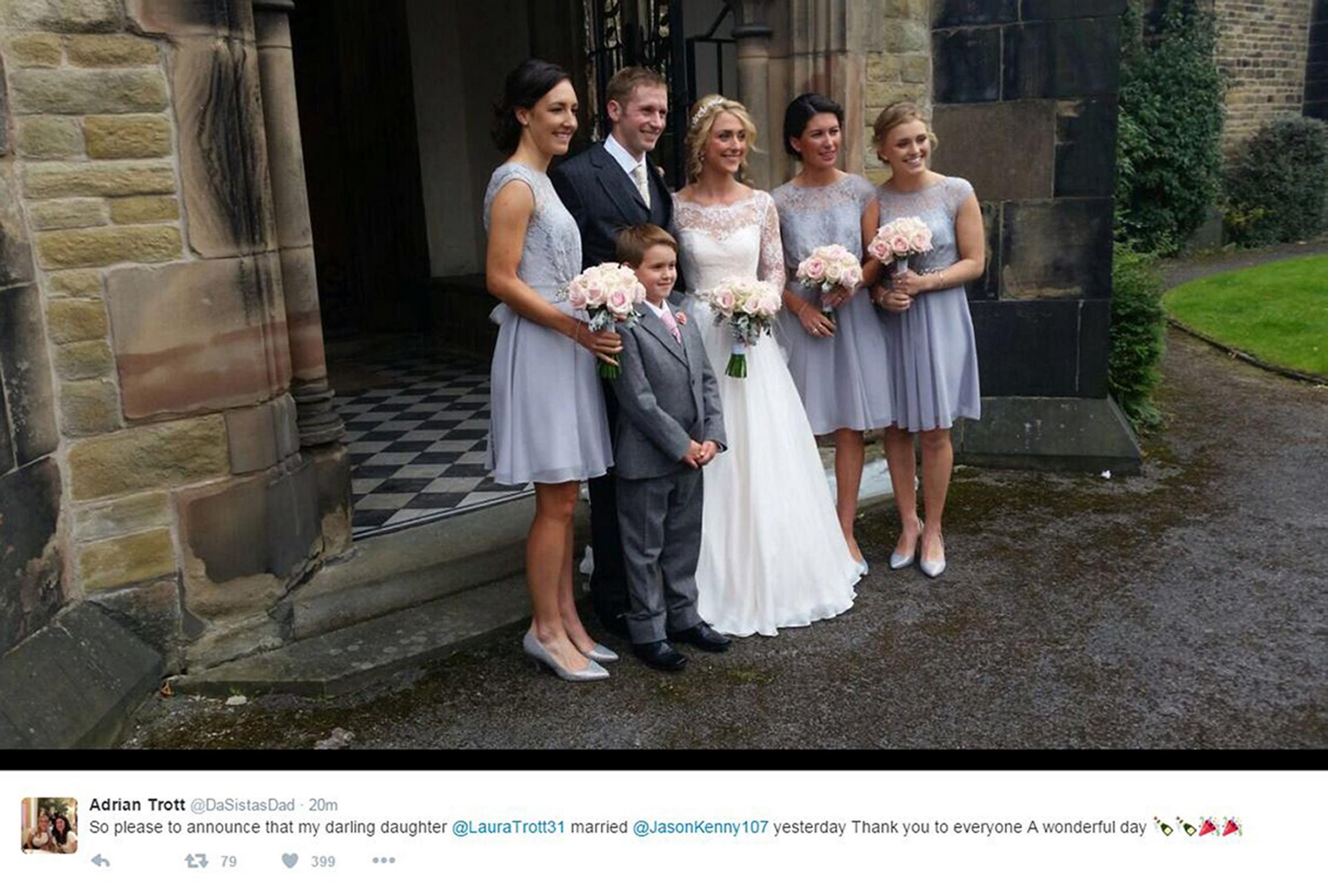 Laura Trott wedding tweet