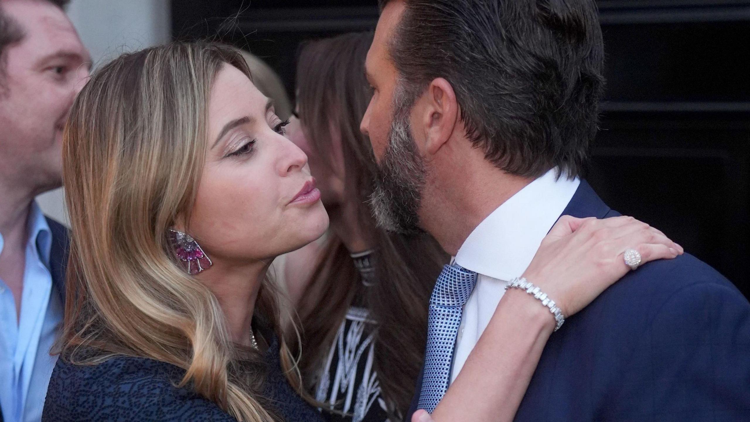 Holly Valance shares an embrace with Donald Trump Jr