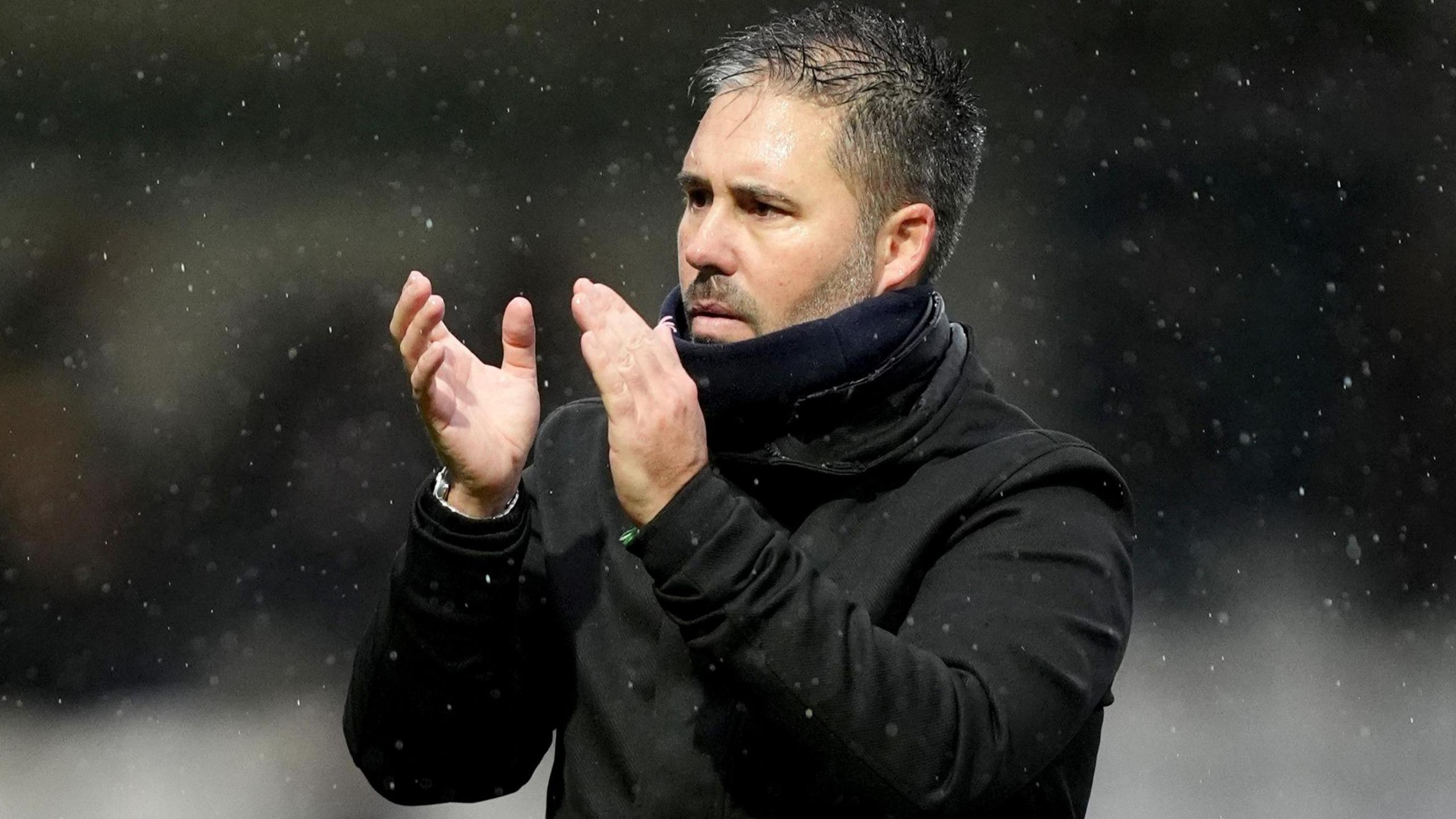 Queen's Park Rangers manager Marti Cifuentes applauds supporters after the win over Watford on January 1