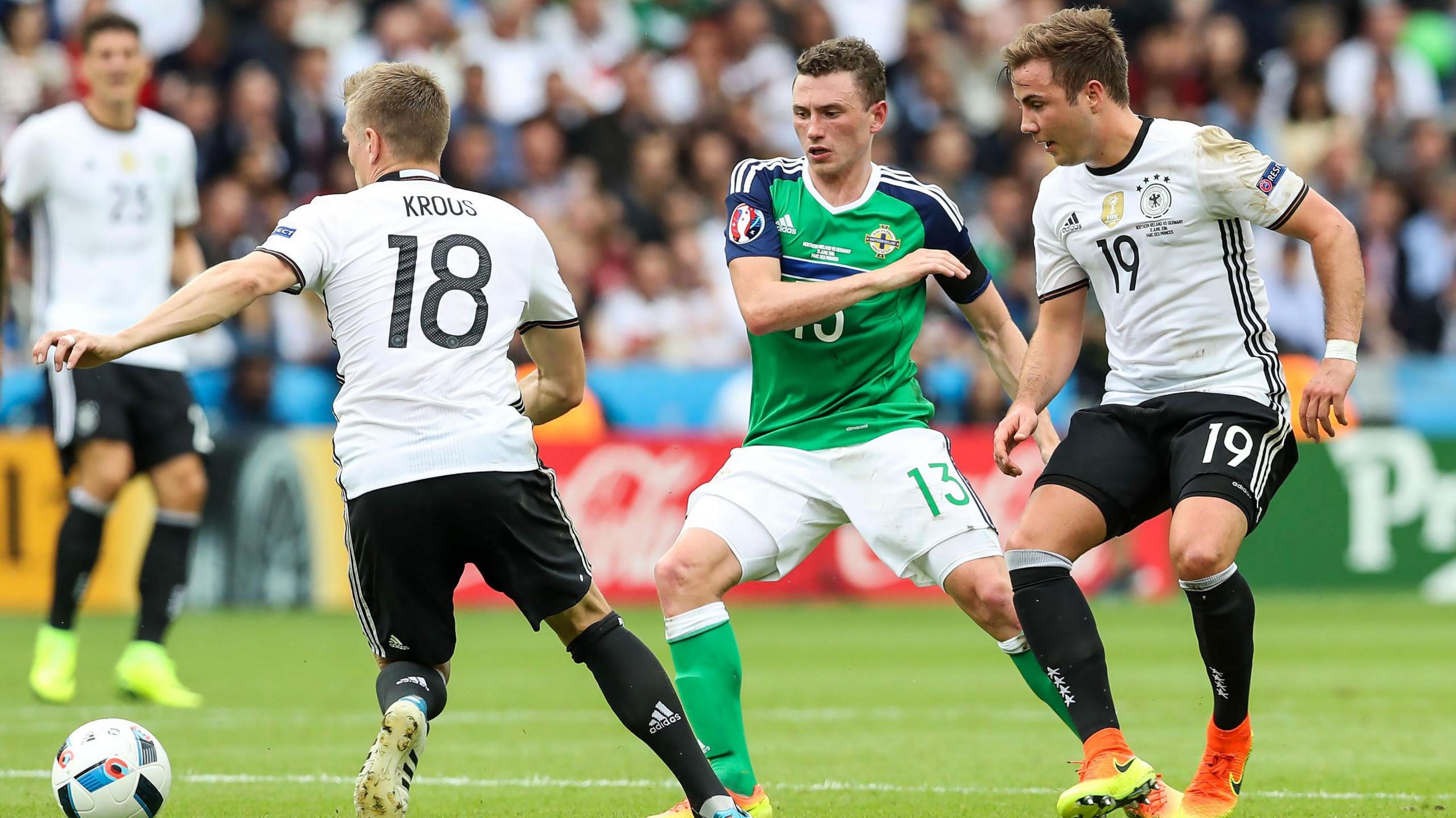 Corry Evans at Euro 2016 against Germany