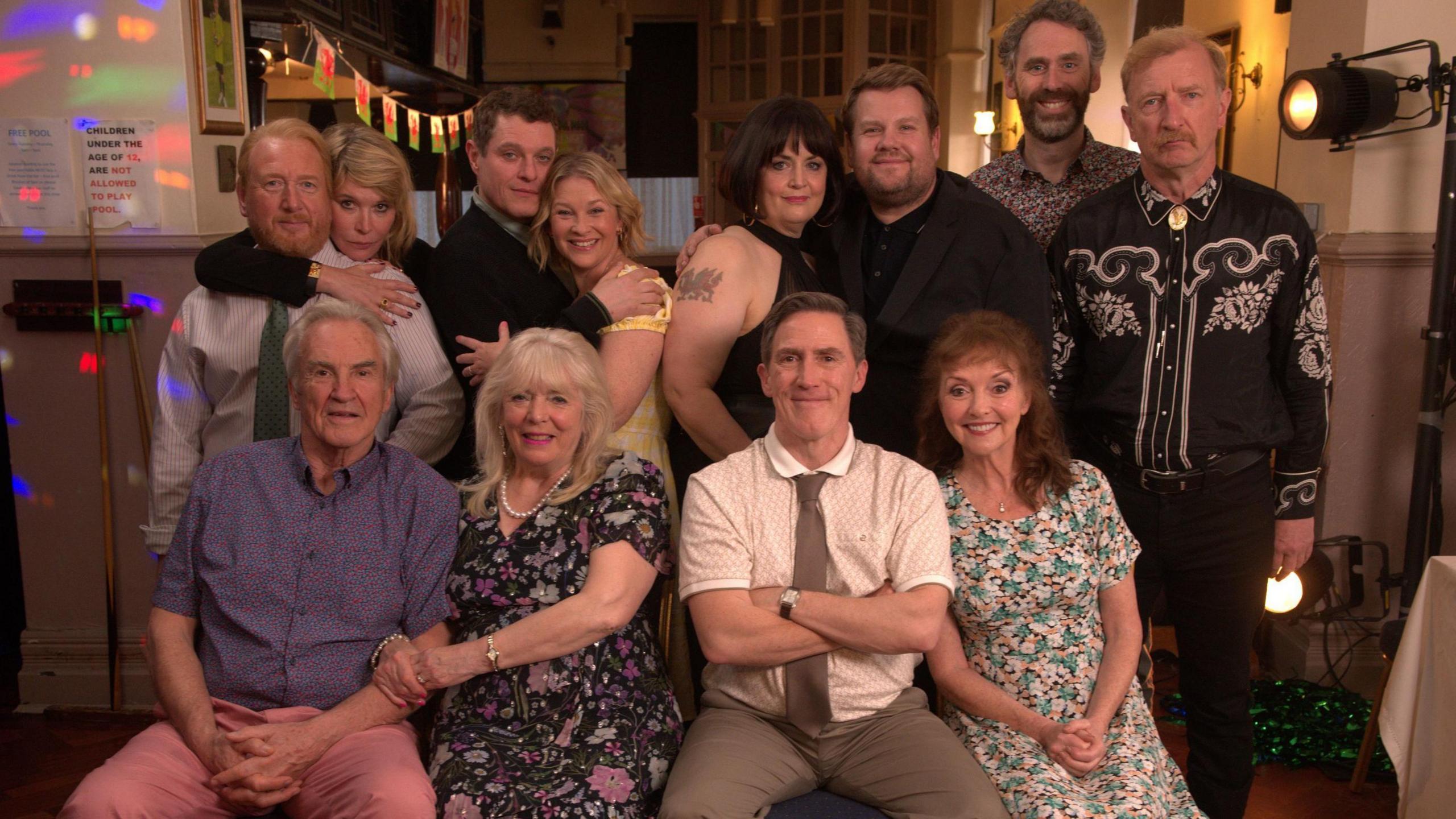 The cast of Gavin And Stacey: The Finale looking at the camera, as seen on the Christmas Day programme