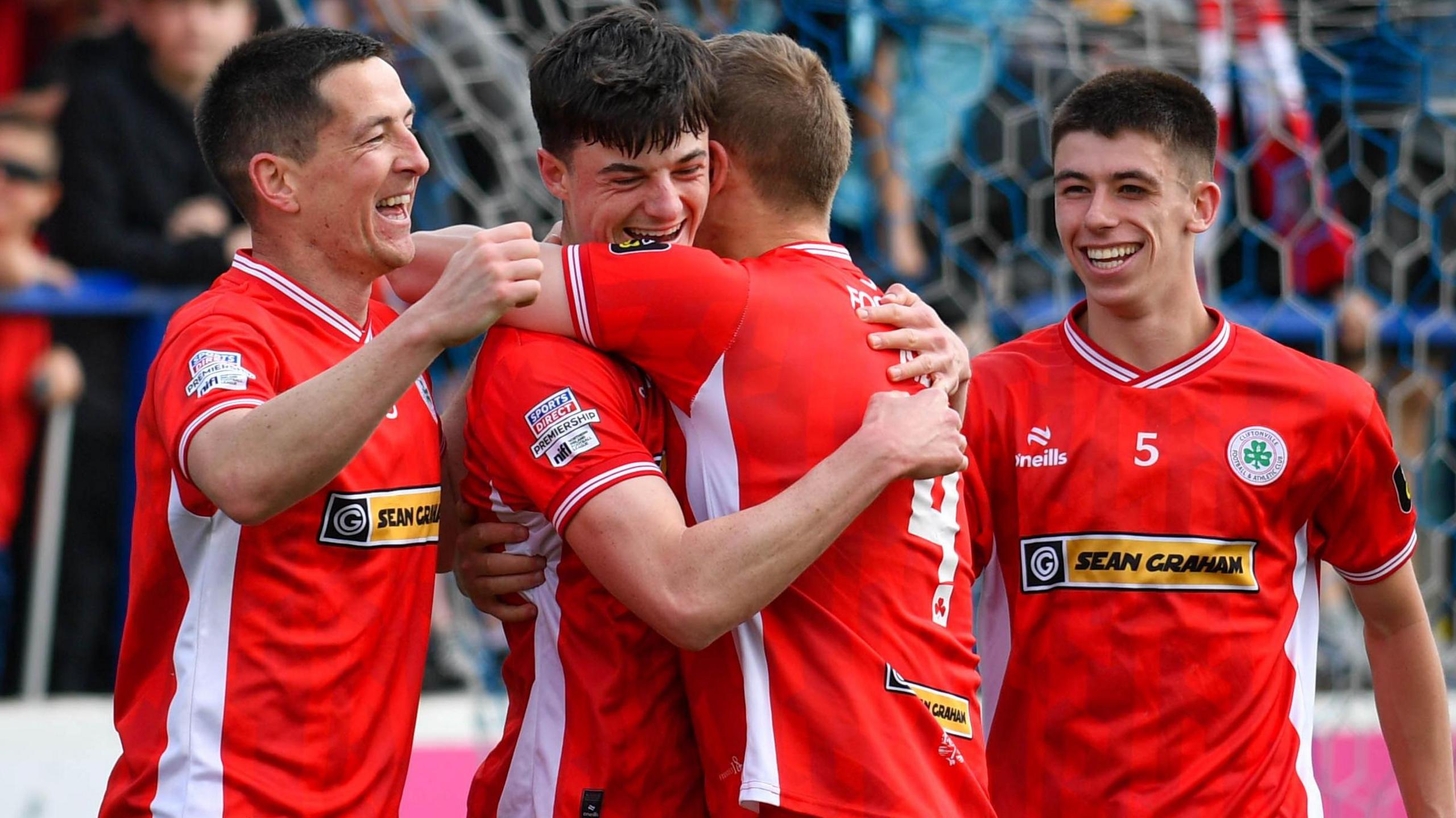 Cliftonville players celebrate