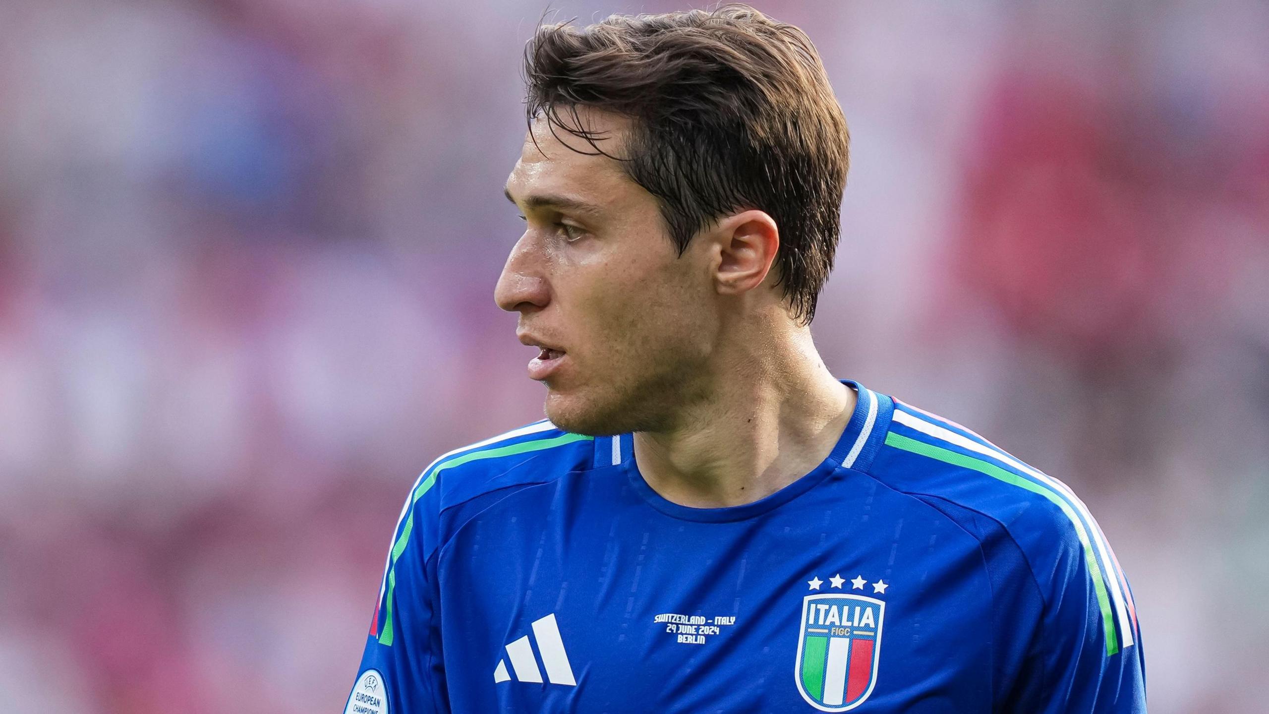 Federico Chiesa playing against Switzerland in Euro 2024
