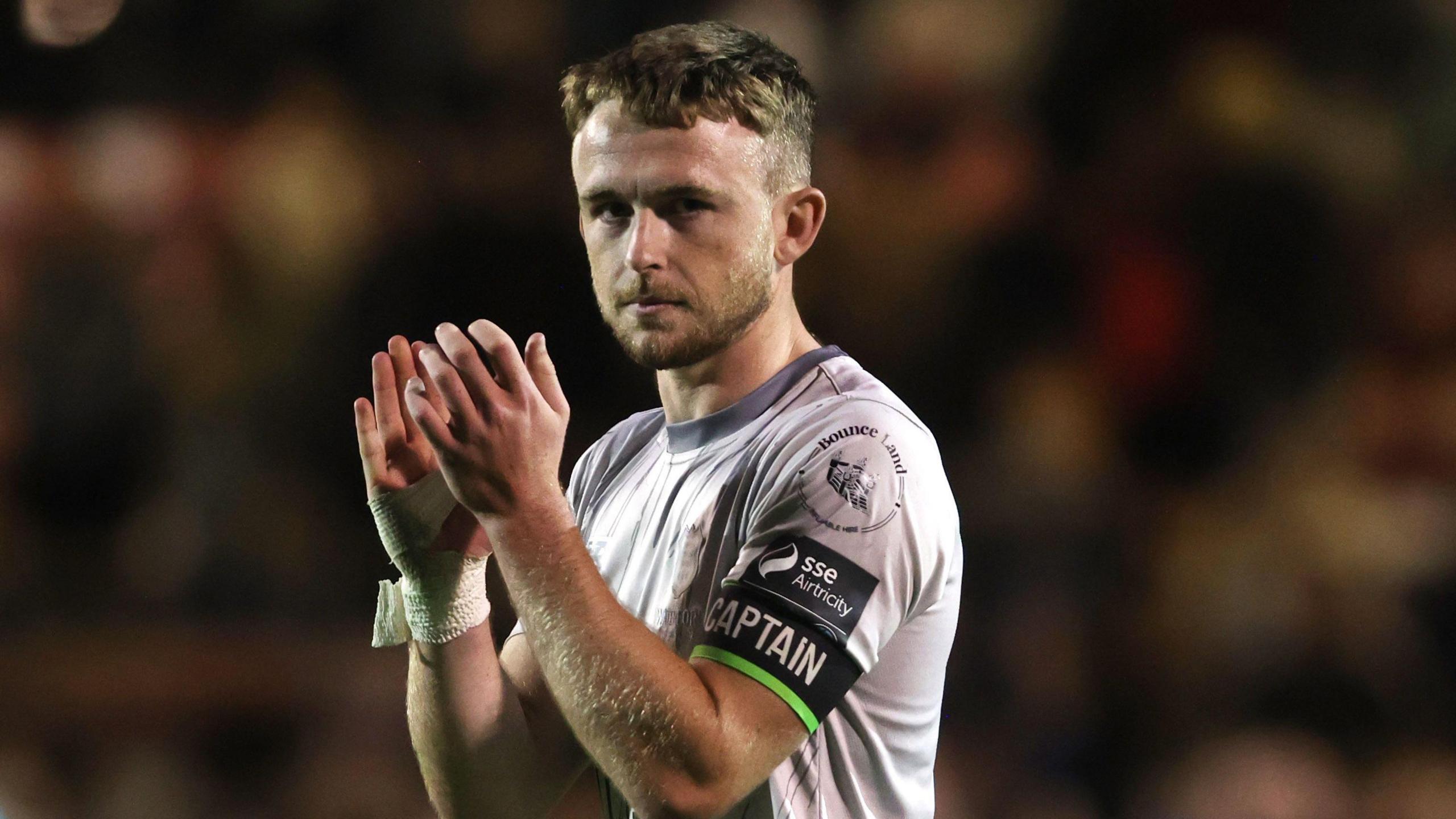 Bohemians vs Waterford. Waterford's Darragh Power celebrates after the game