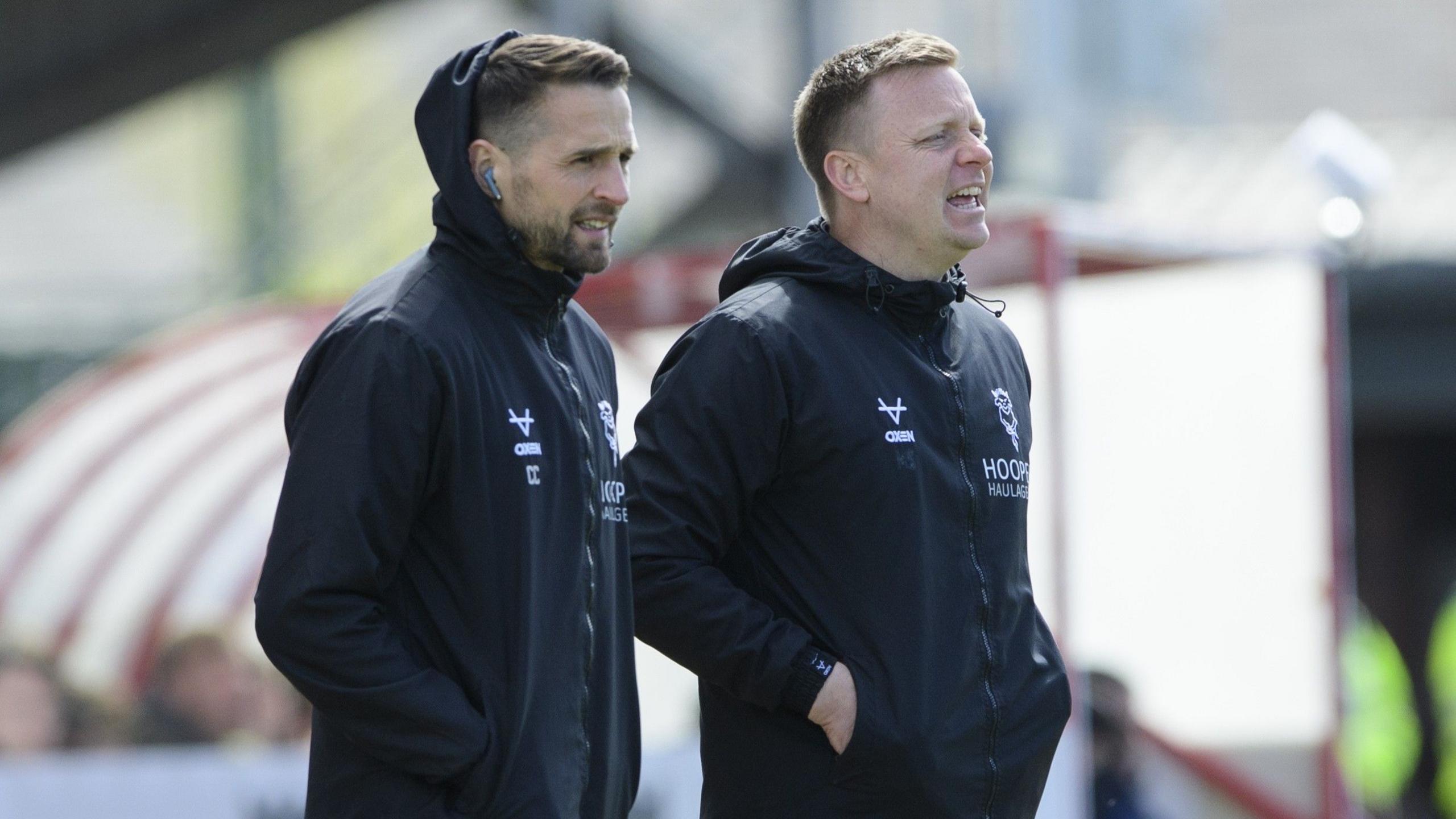 Lincoln City head coaches Chris Cohen (L) and Tom Shaw