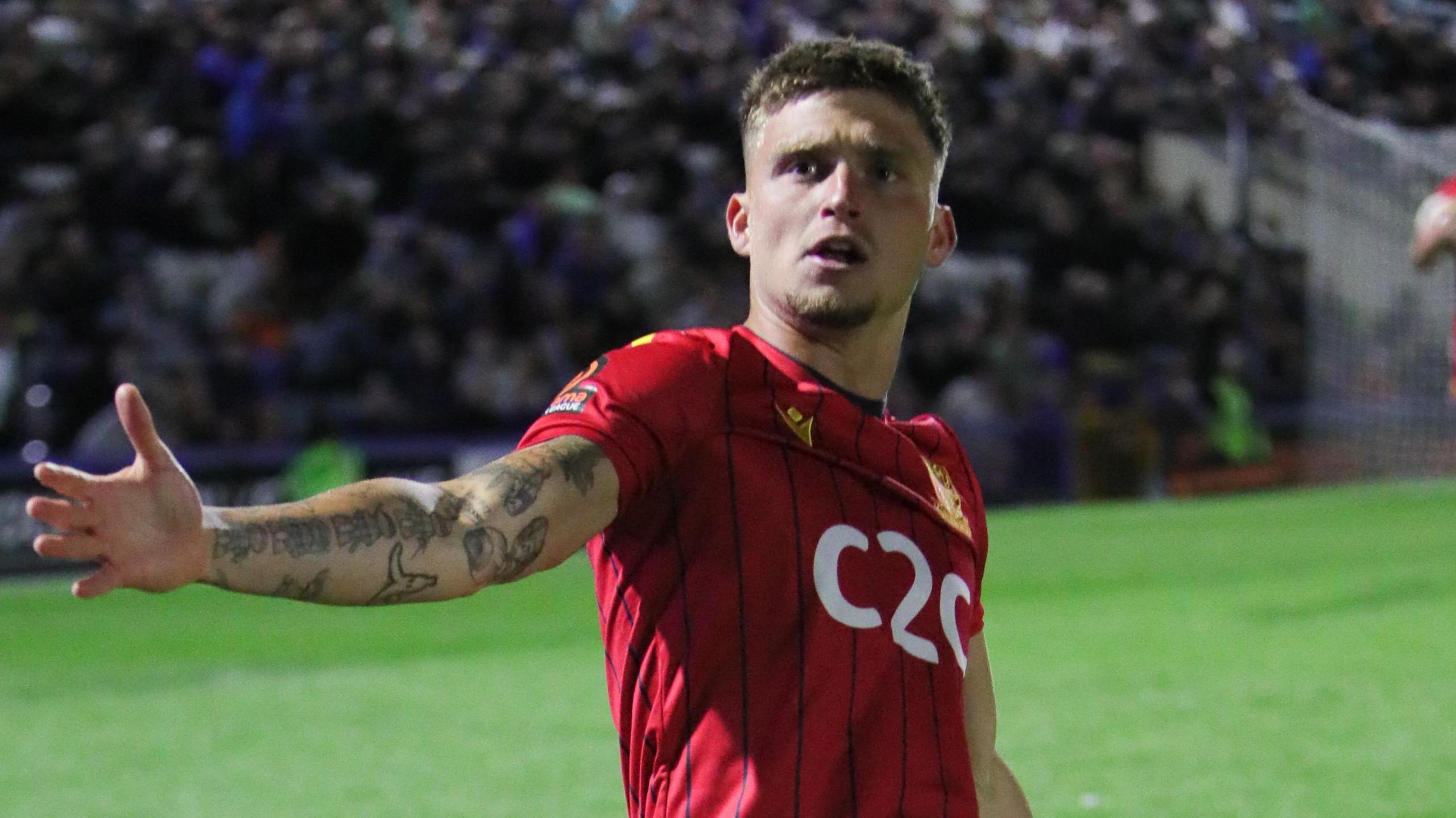 Charley Kendall celebrates scoring