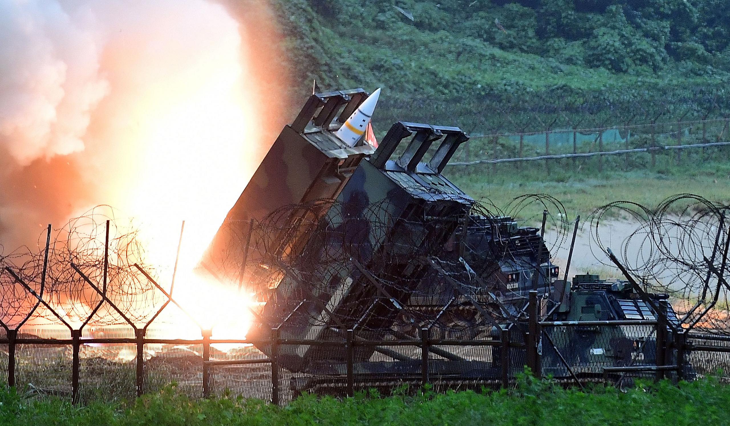 ATACMS missile being fired from launcher