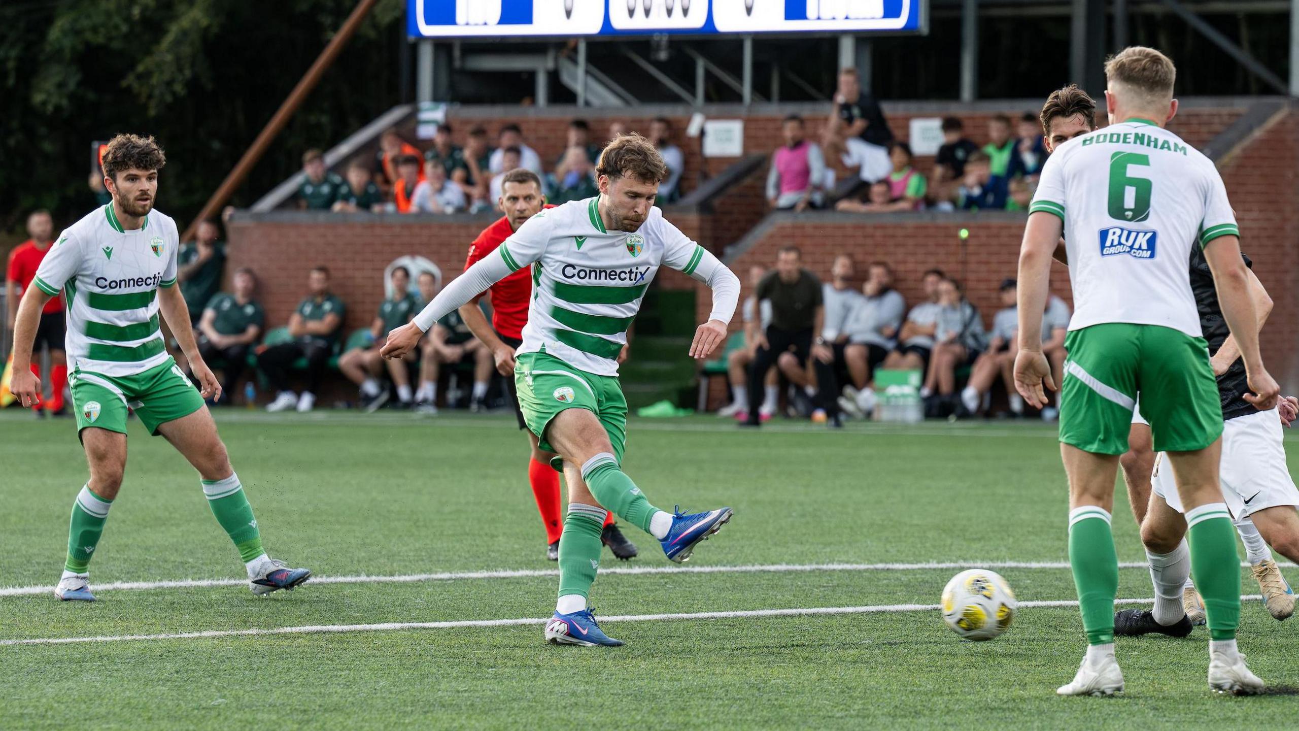 Substitute Ben Wilson scores for The New Saints in stoppage time against Flora Tallinn