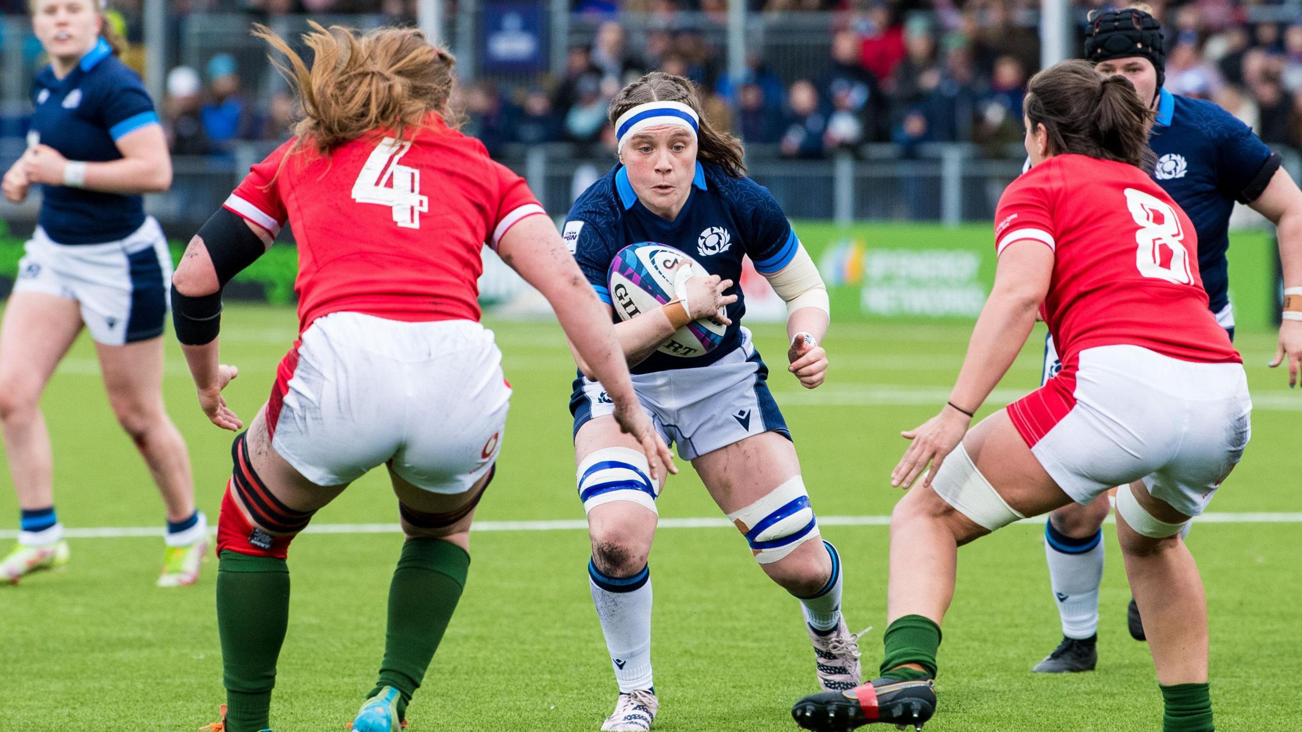 Rachel McLachlan carries against Wales