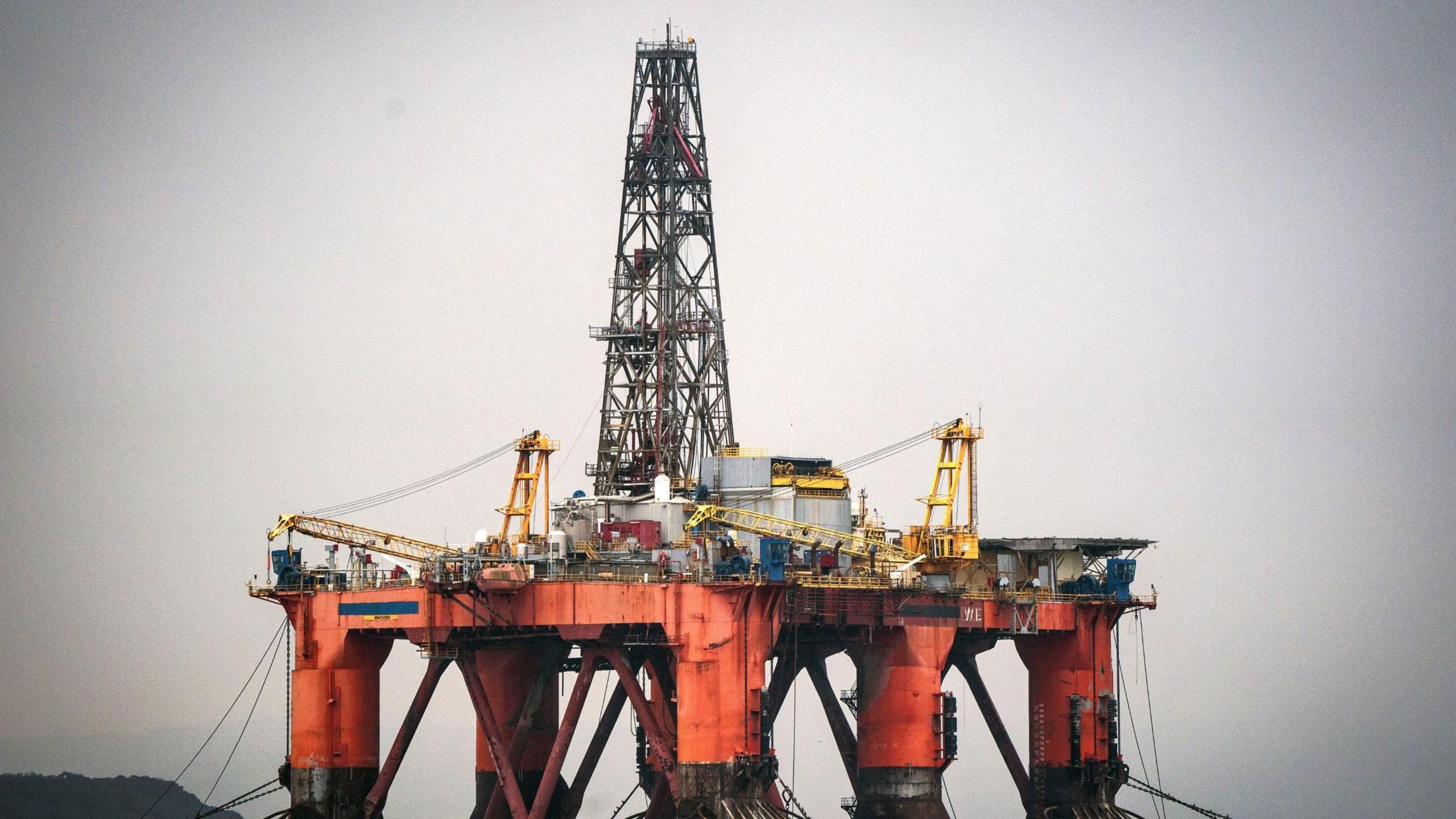 An oil rig anchored in the Cromarty Firth, Invergordon