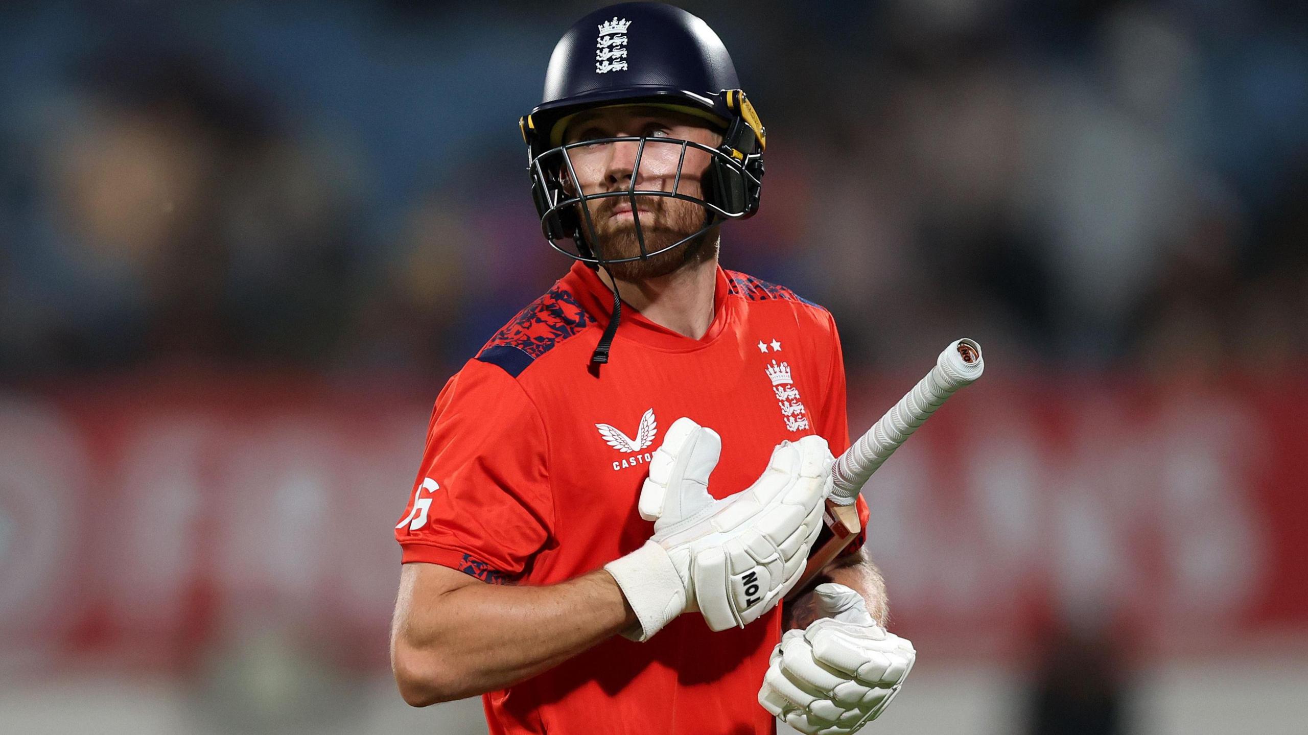 England opener Phil Salt walks off after being dismissed