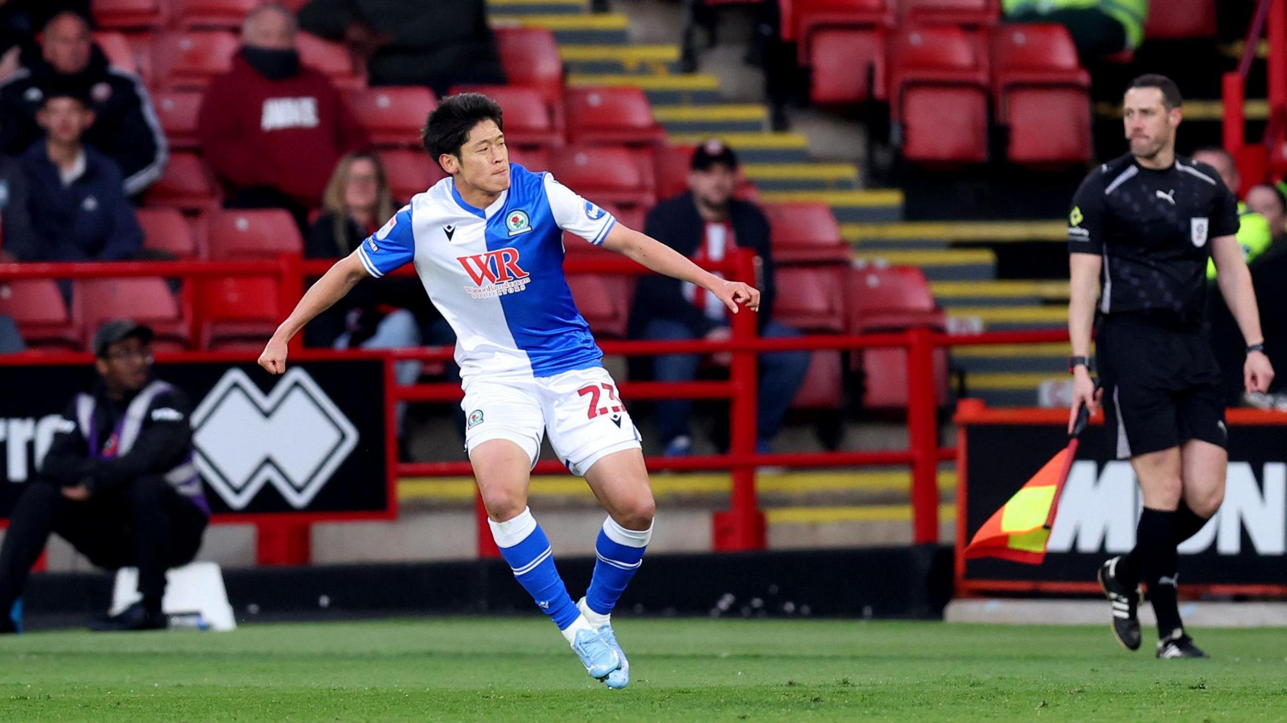 Yuki Ohashi in action for Blackburn Rovers