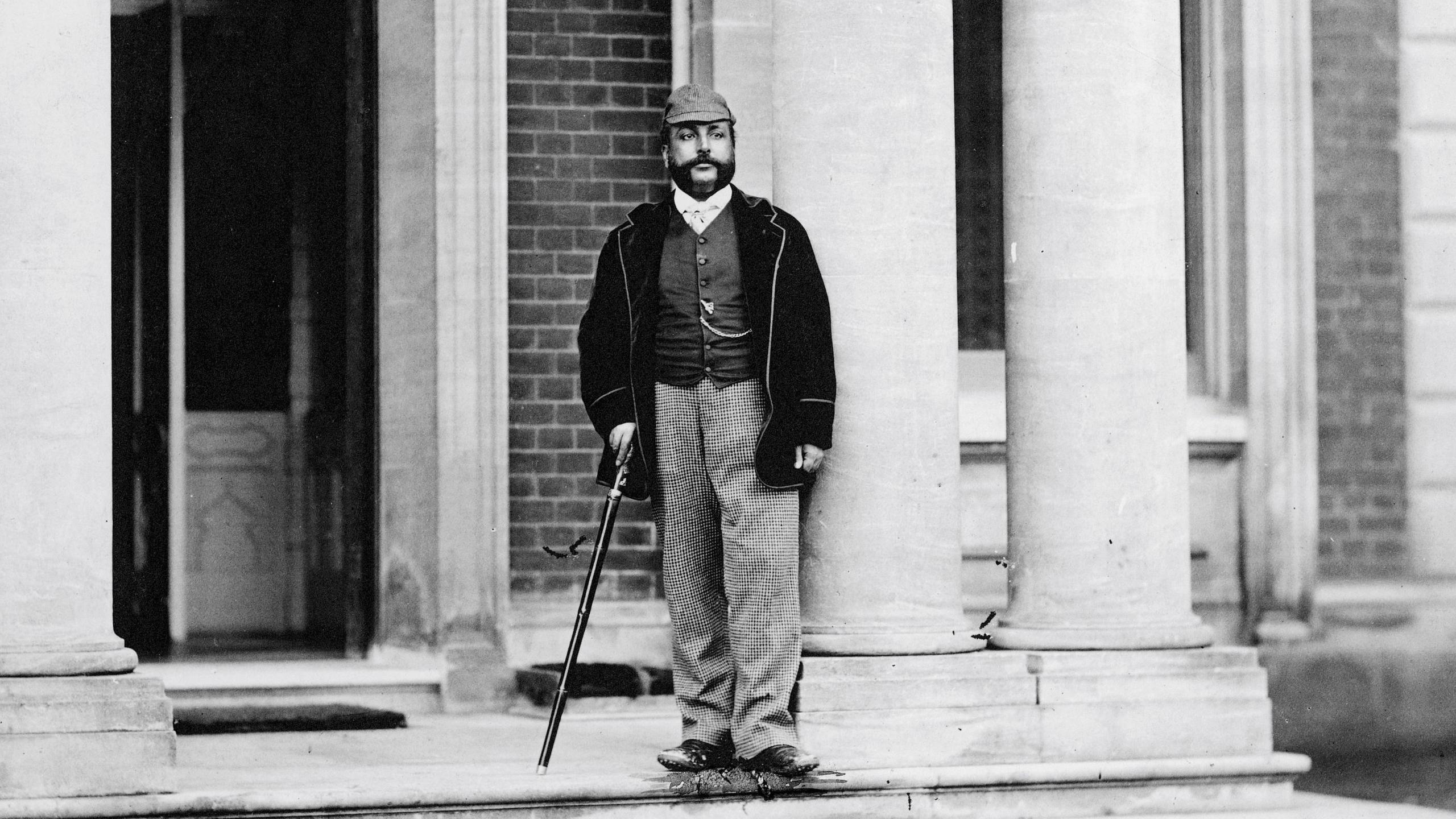 Maharajah Duleep Singh with walking stick.