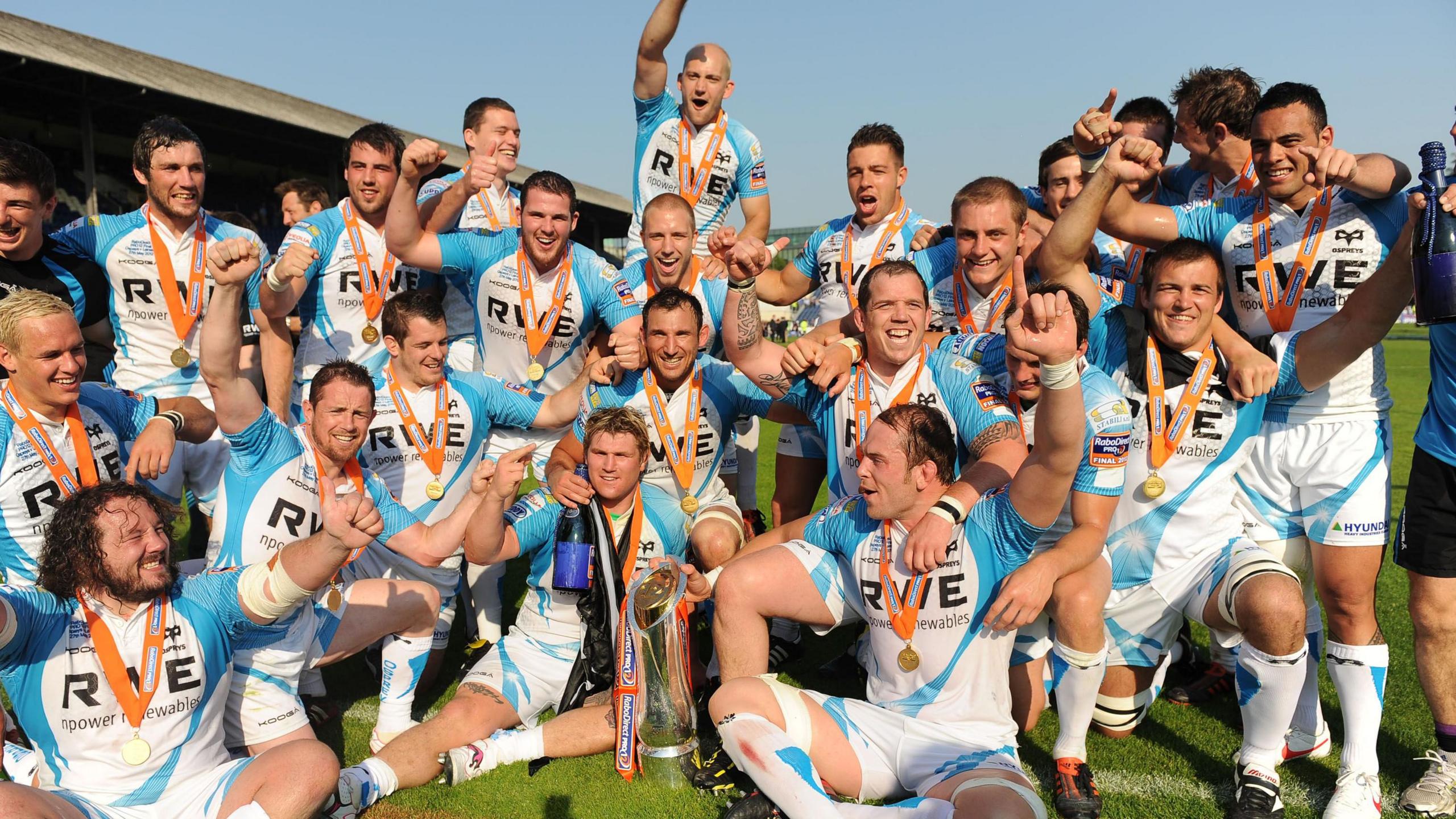 Ospreys celebrate a league title in 2012
