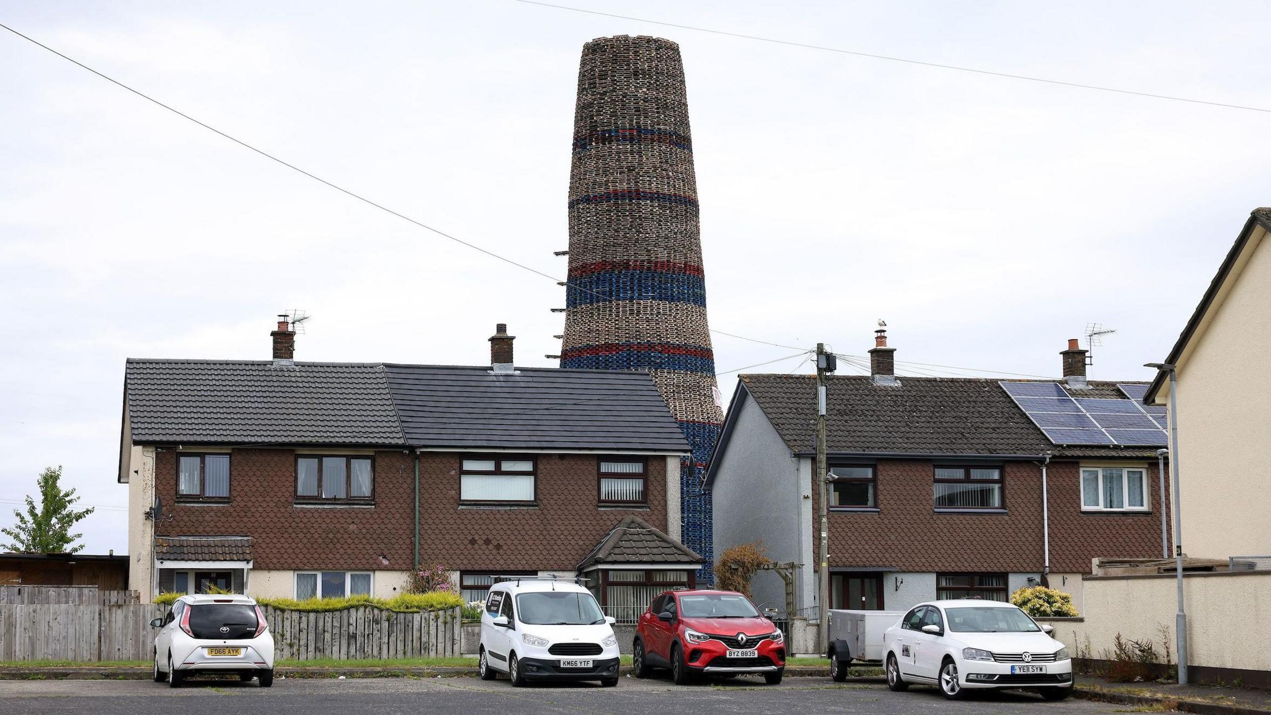 The Craigyhill bonfire pictured on 2 July 2024