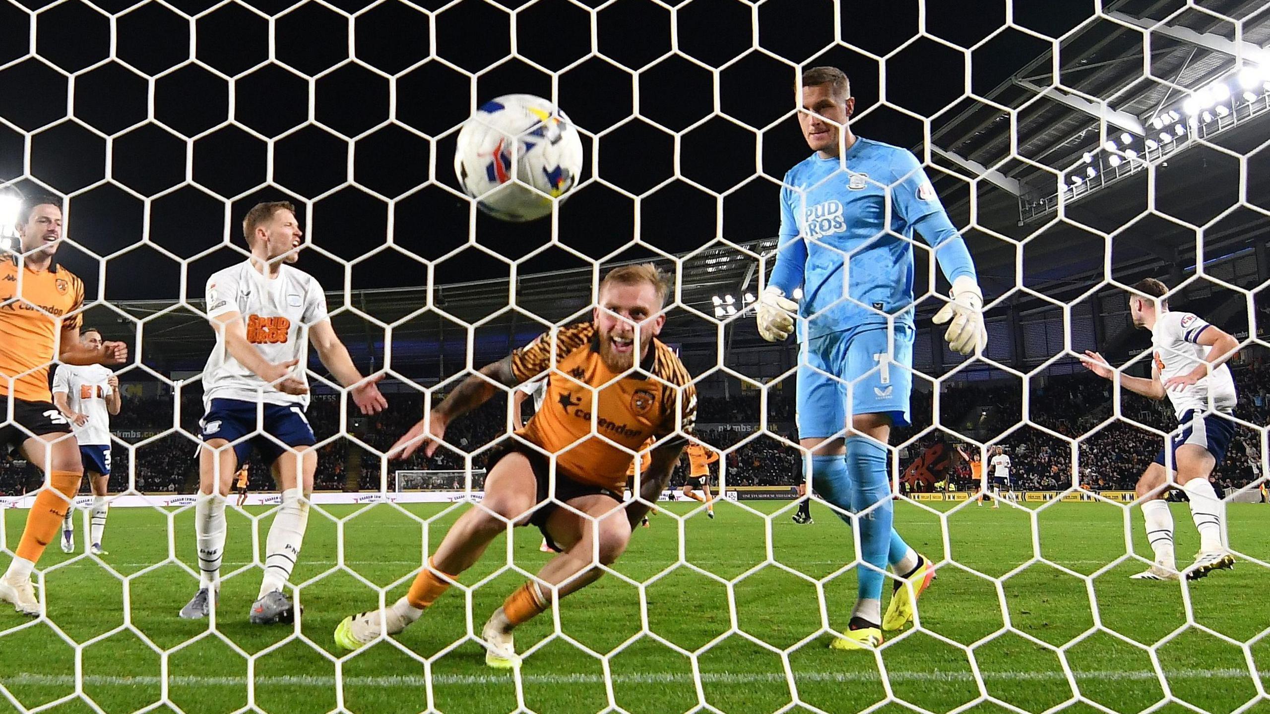 Oli McBurnie scores his second against Preston