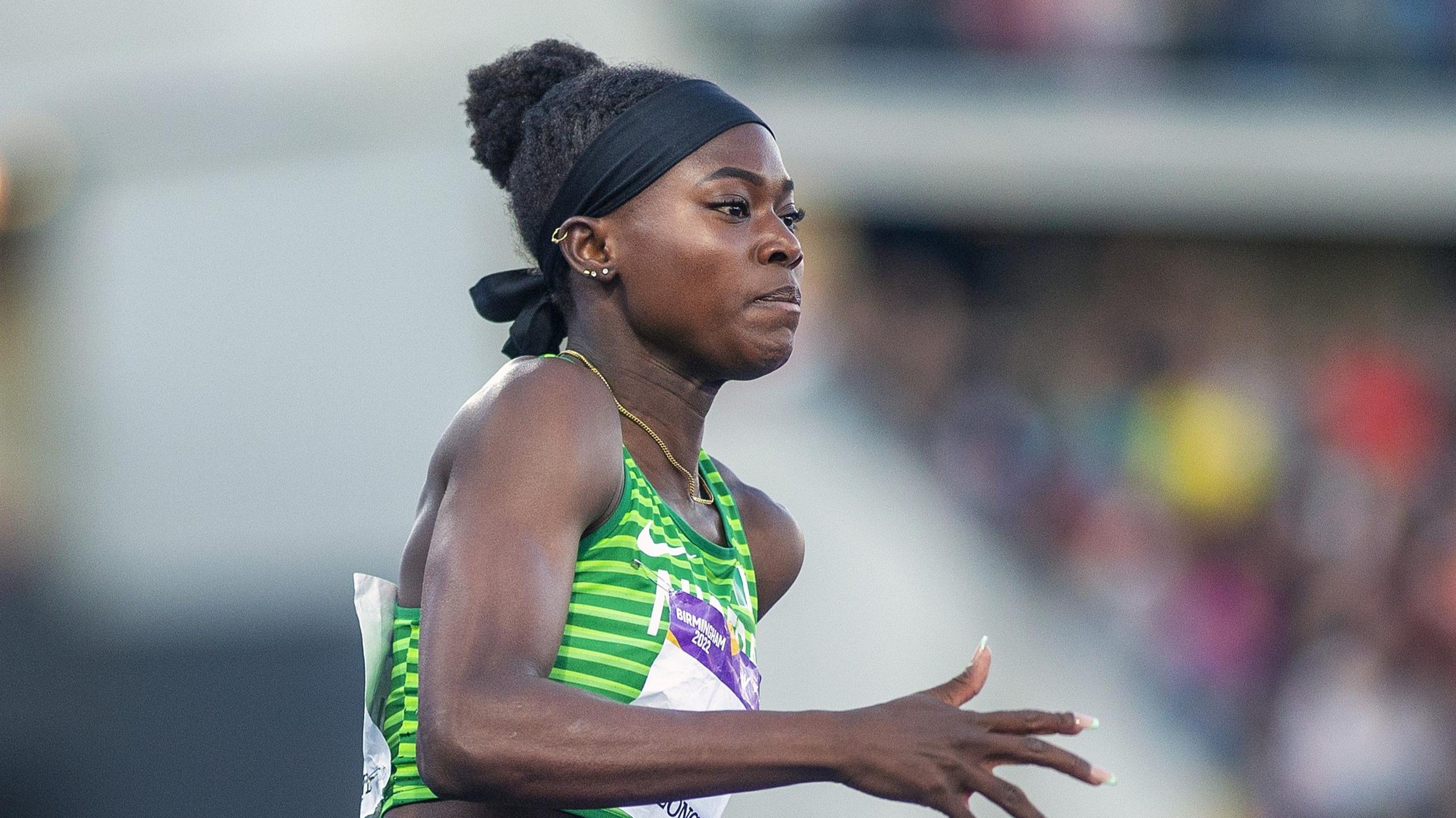 Favour Ofili competing at the Commonwealth Games in 2022