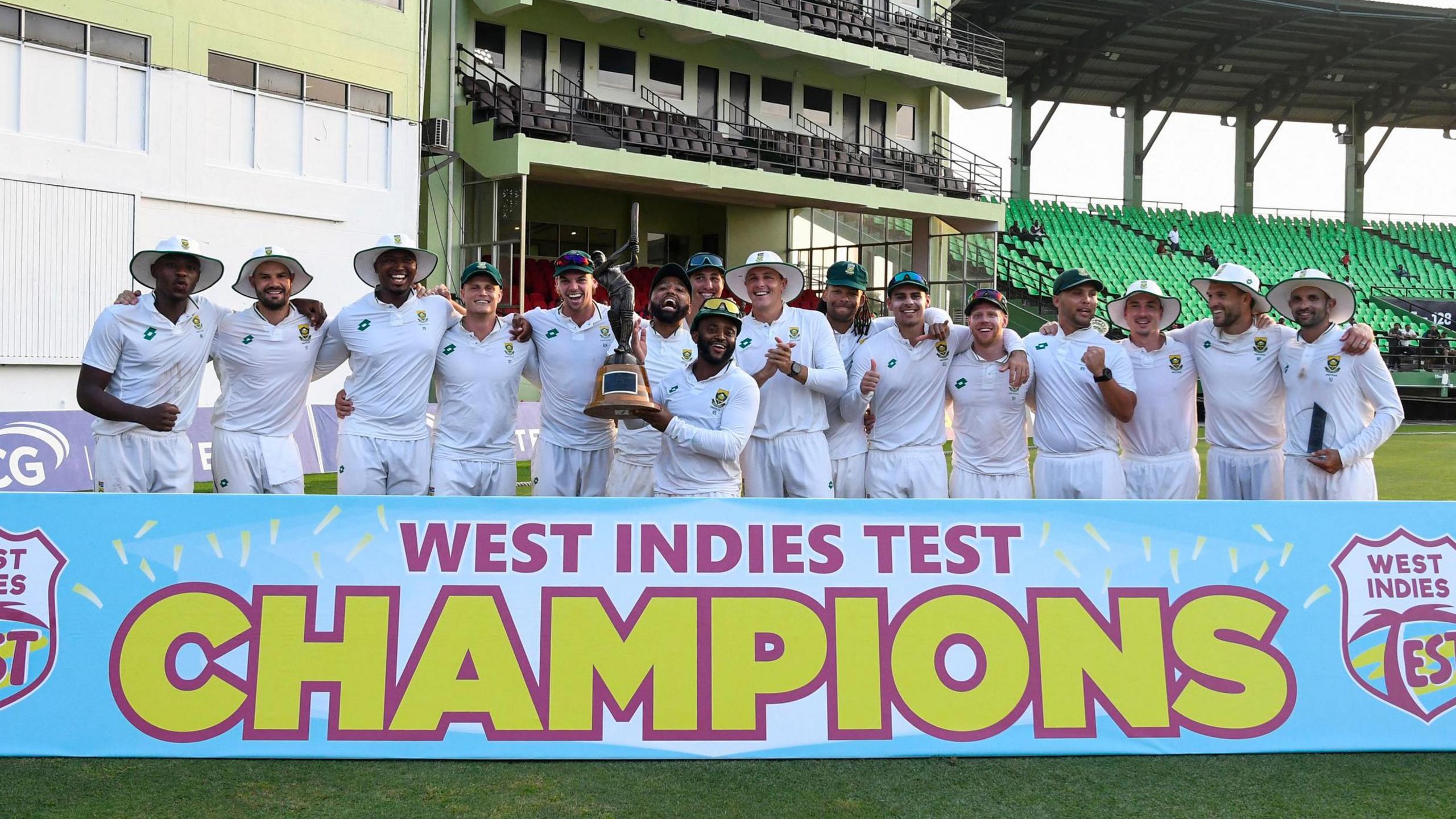 South Africa with the Test series trophy