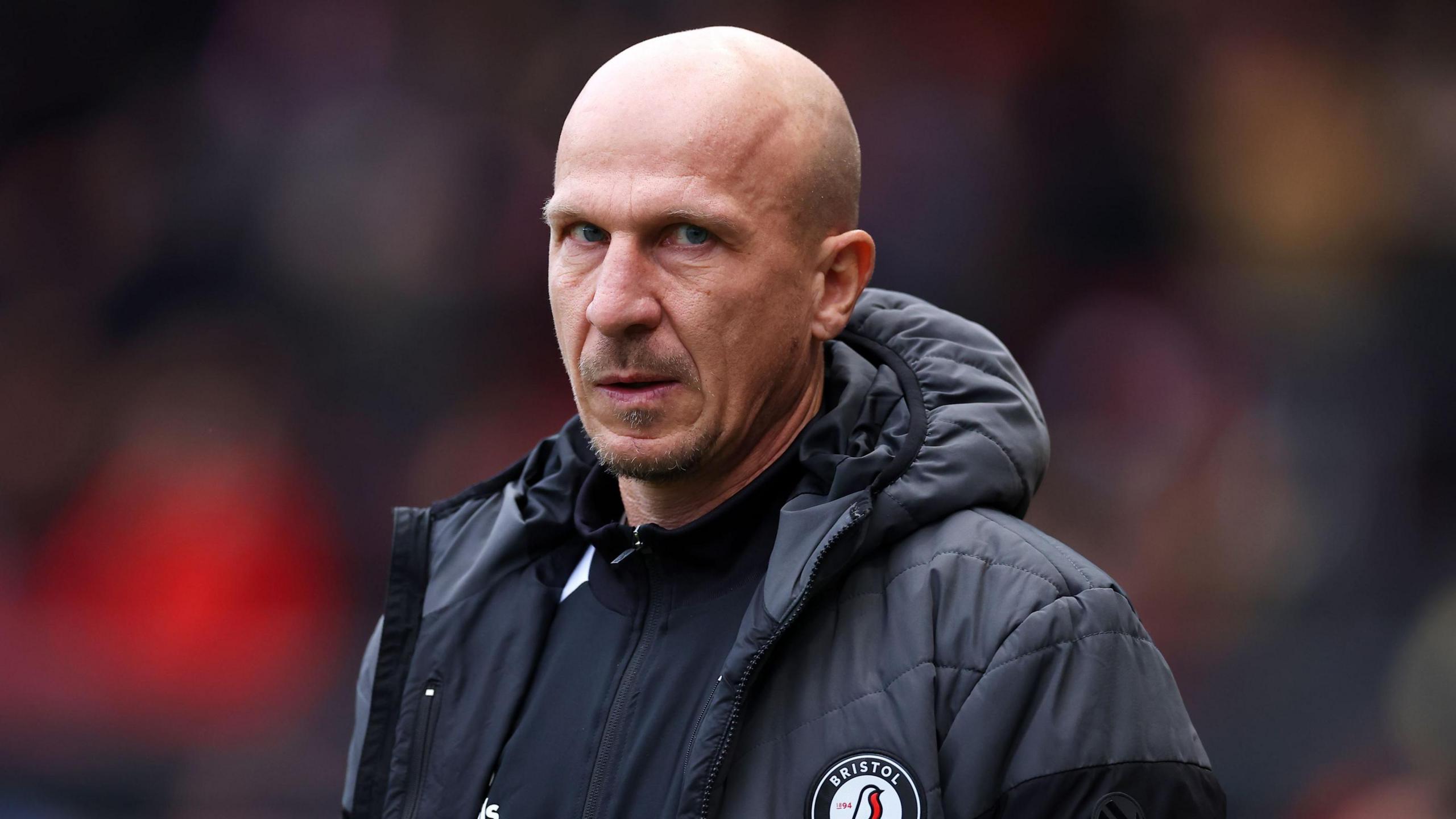Gerhard Struber standing inside Ashton Gate during Bristol City's match against Millwall