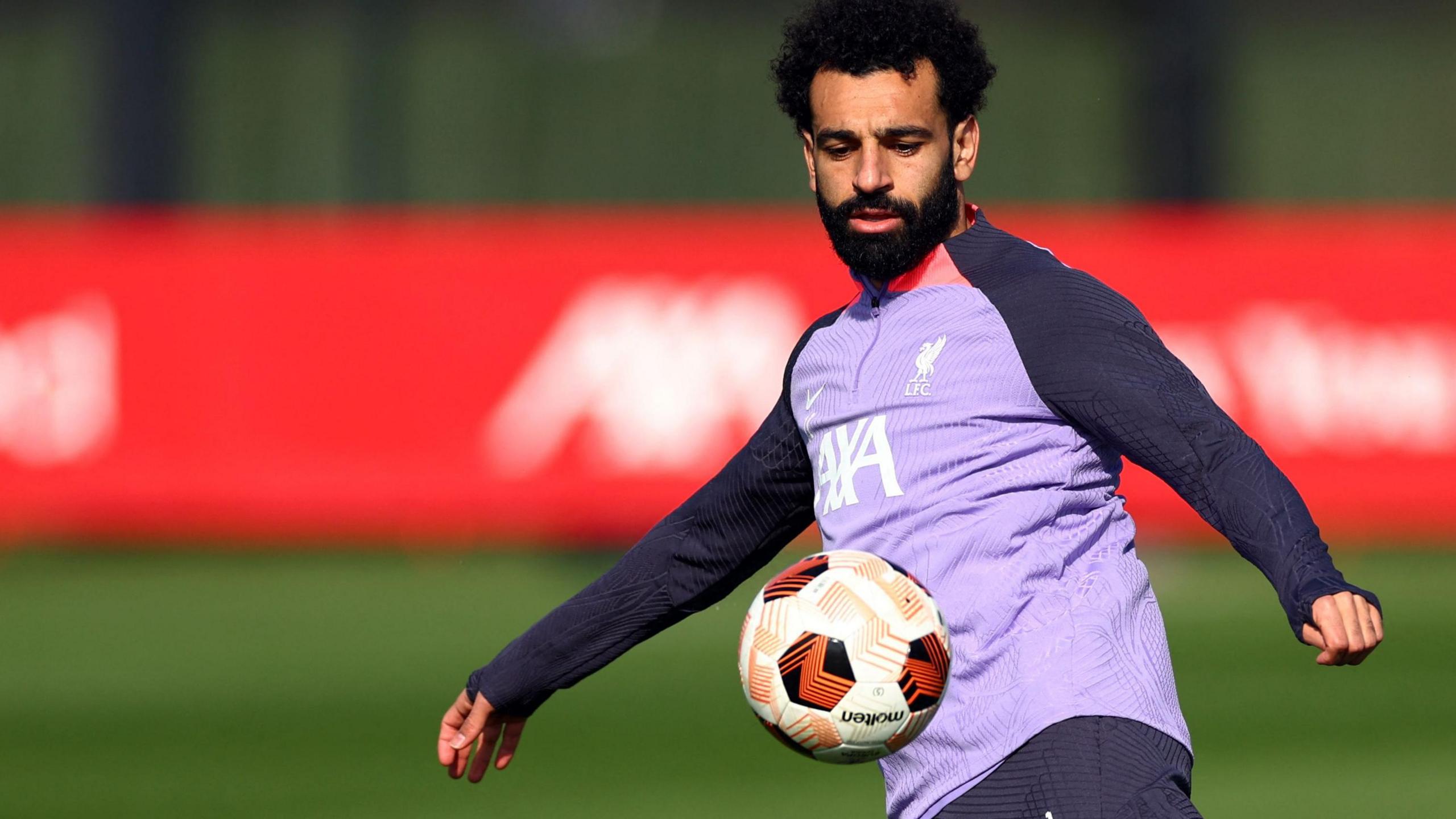 Mohamed Salah in training with Liverpool