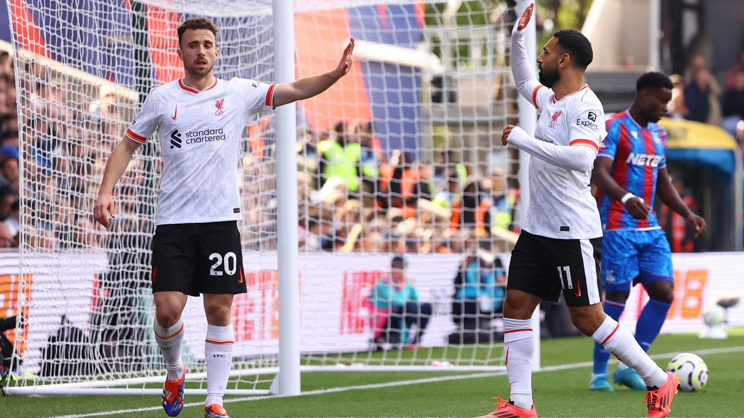 Diogo Jota celebrates his goal for Liverpool