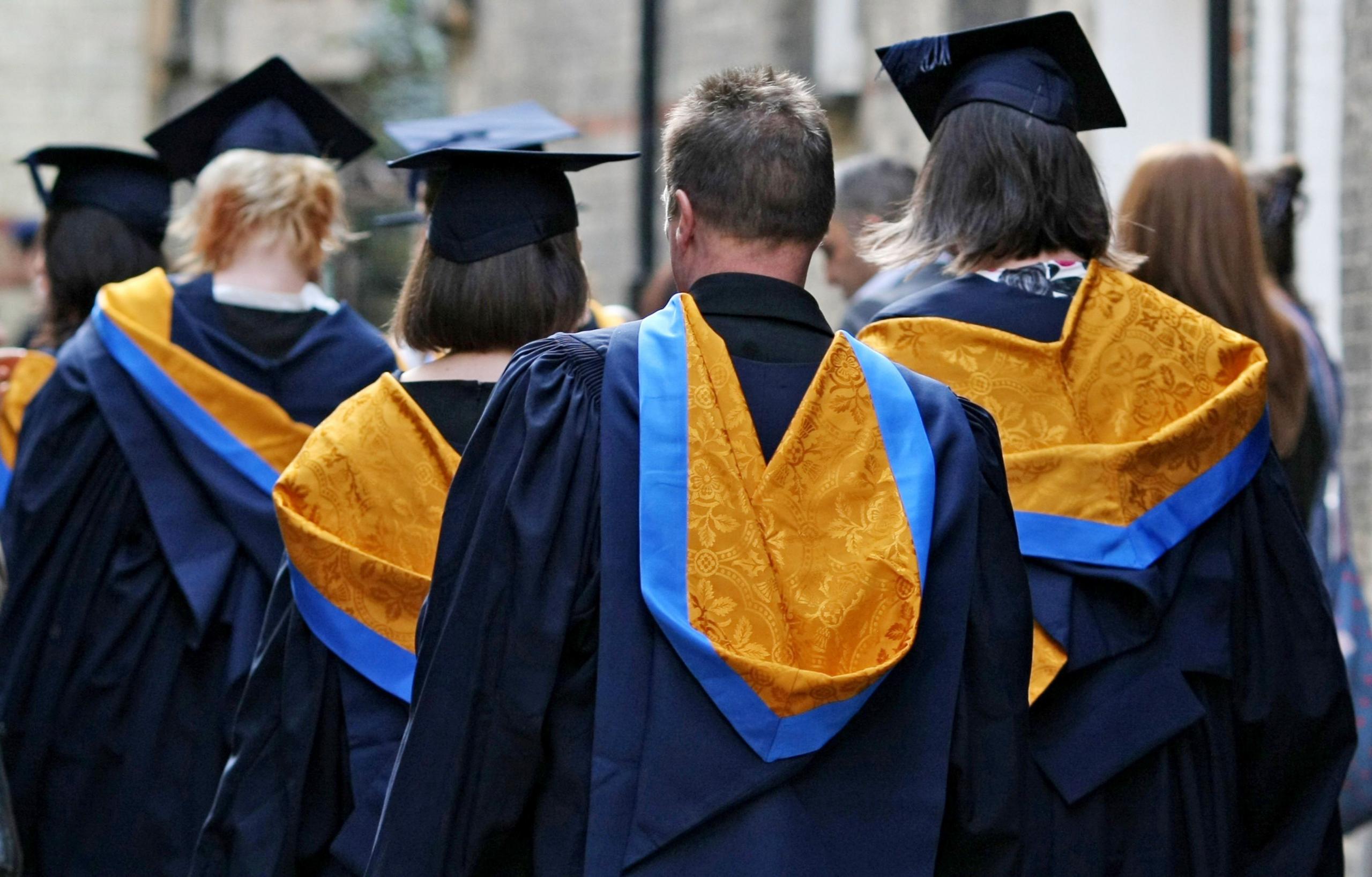 University students graduating