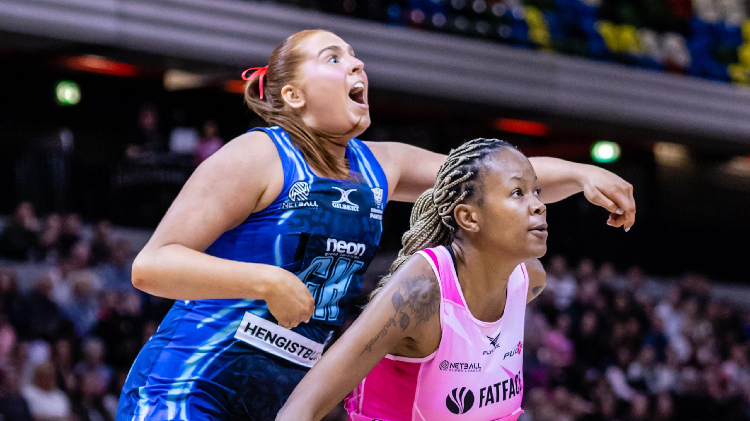 Players from Birmingham Panthers and London Pulse Pulse in match action at London's Copper Box
