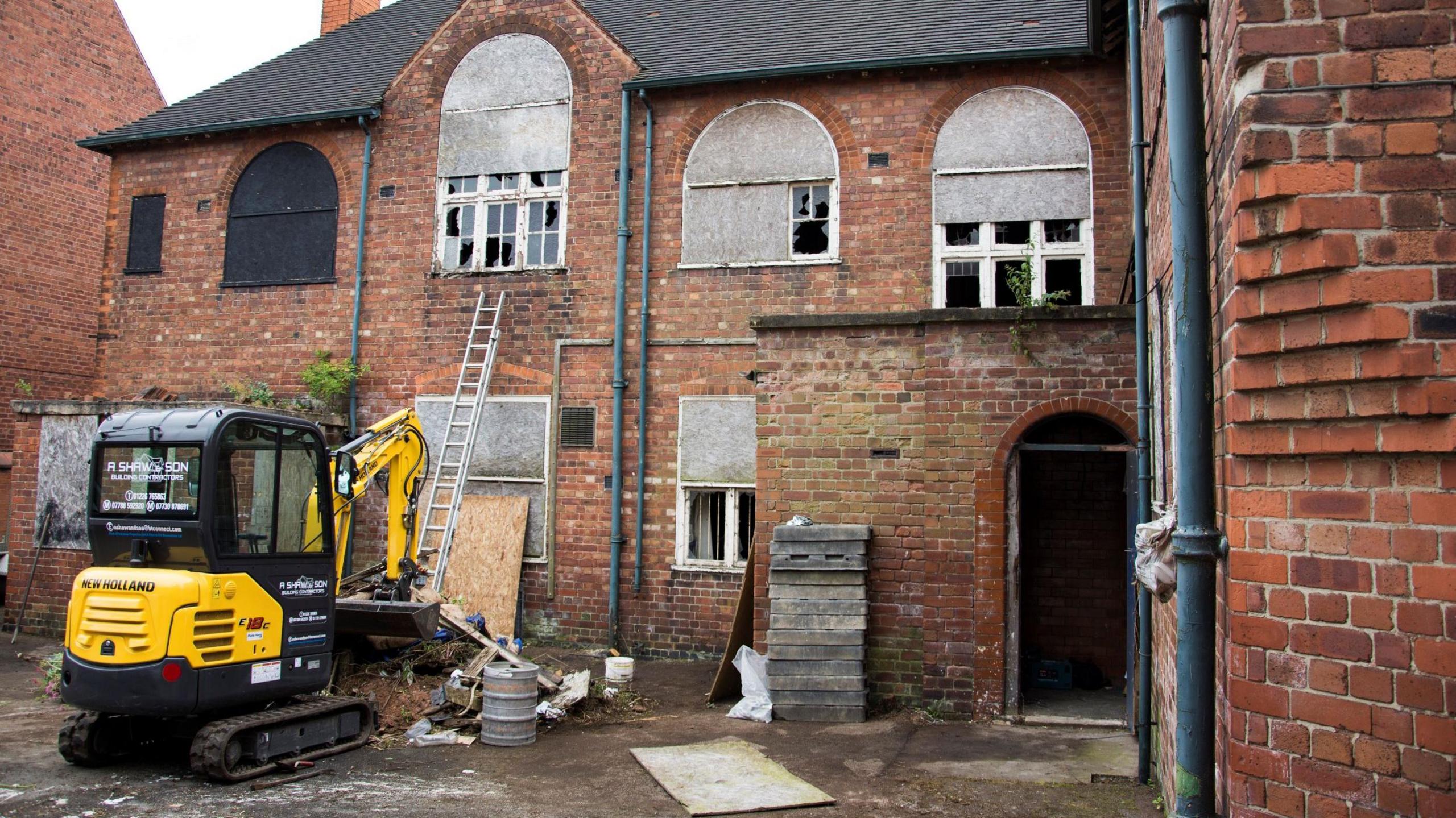 The outside of an empty house in Creswell, Bolsover