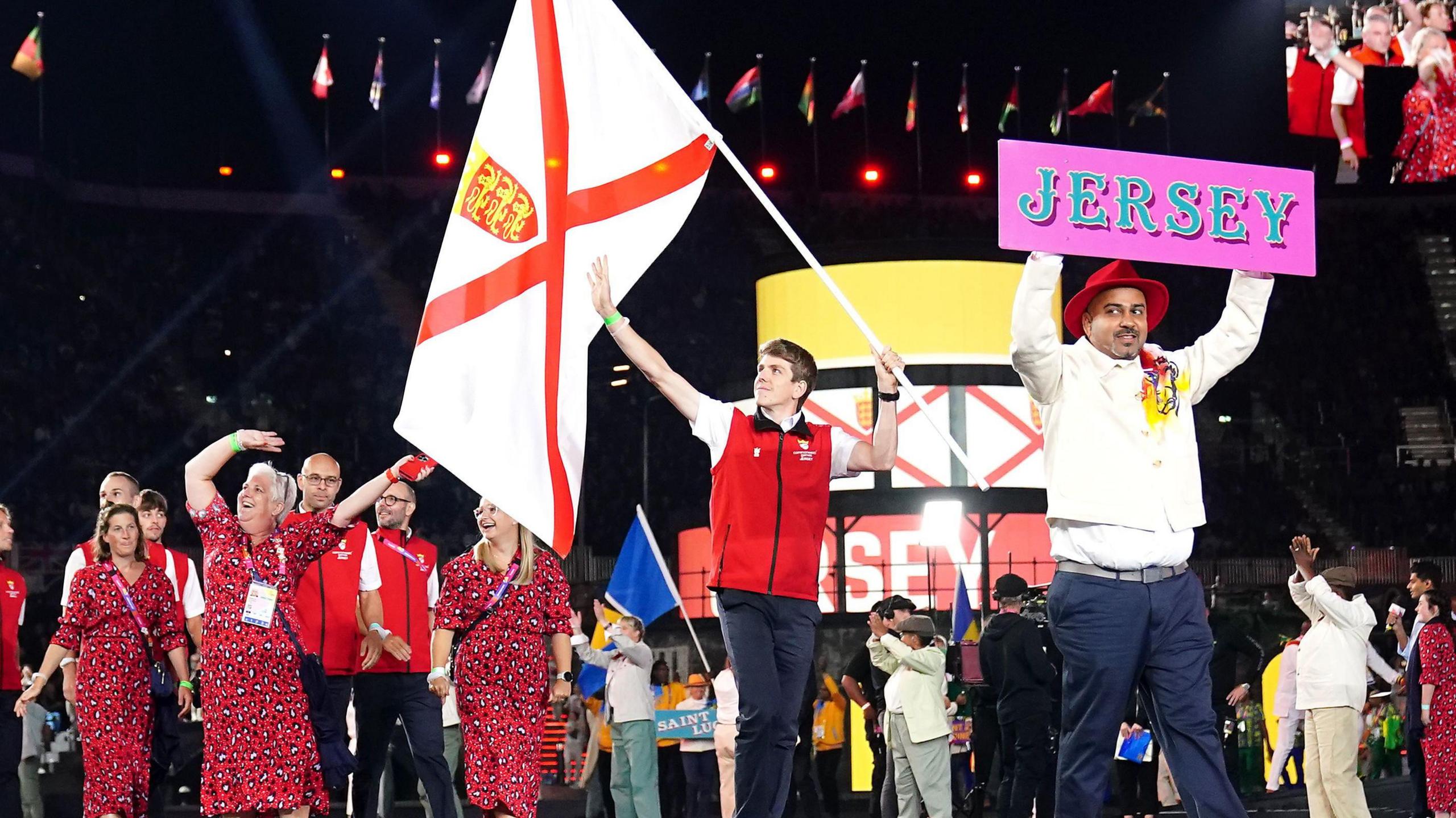 Jersey's team at the opening ceremony of the 2022 Commonwealth Games