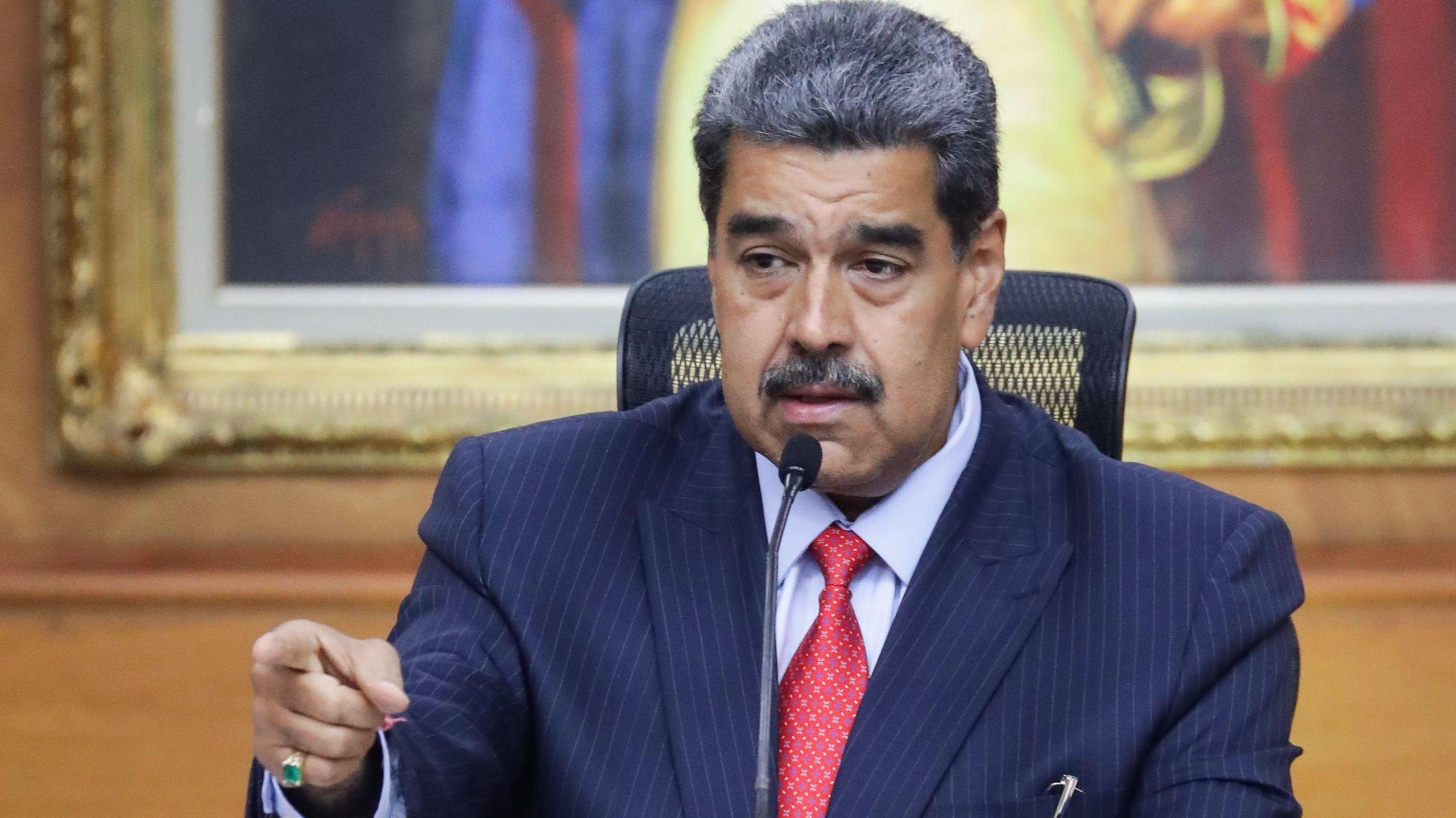 Venezuelan President Nicolás Maduro at a news conference on 29 July