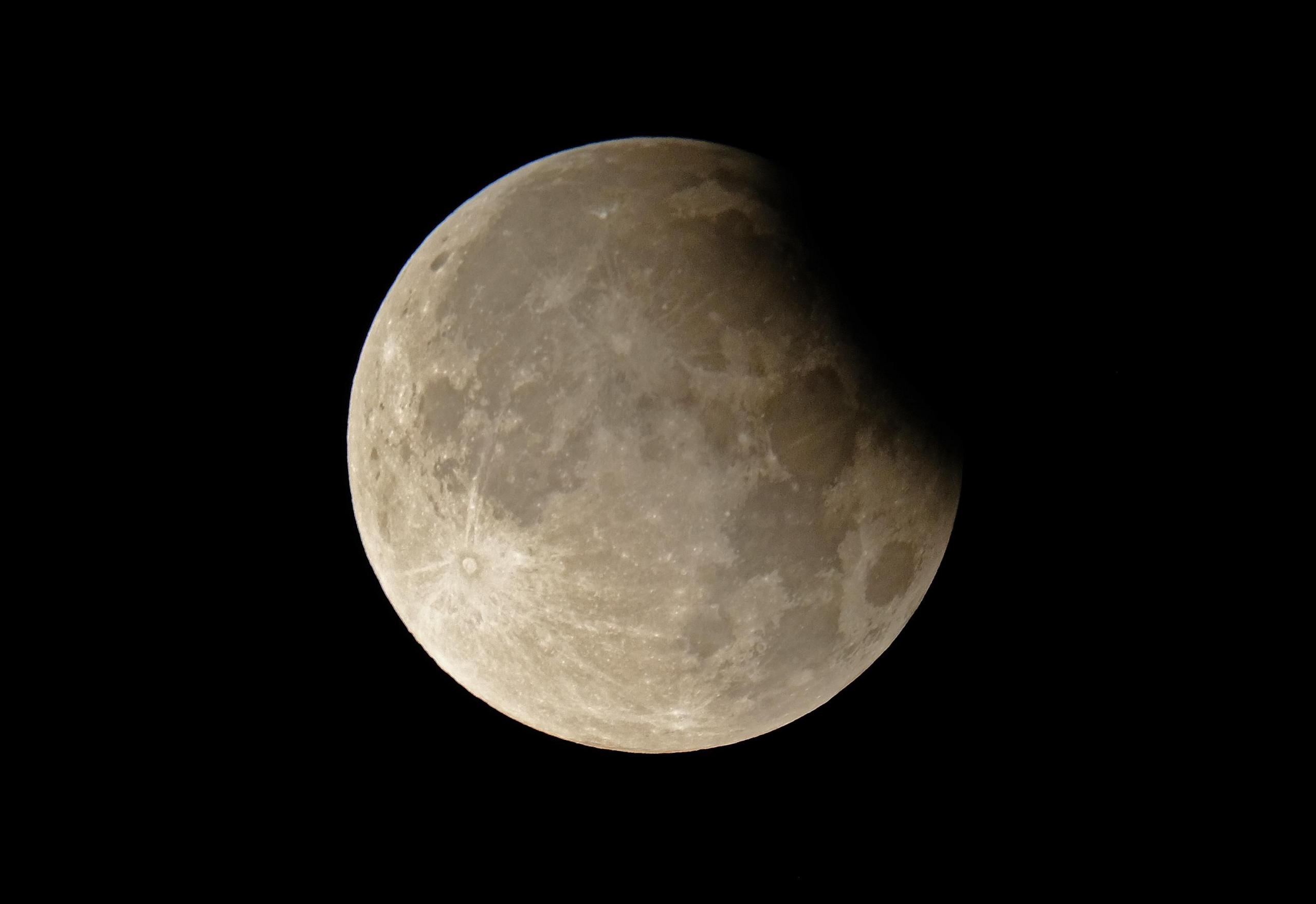 Supermoon partial eclipse from Felixstowe