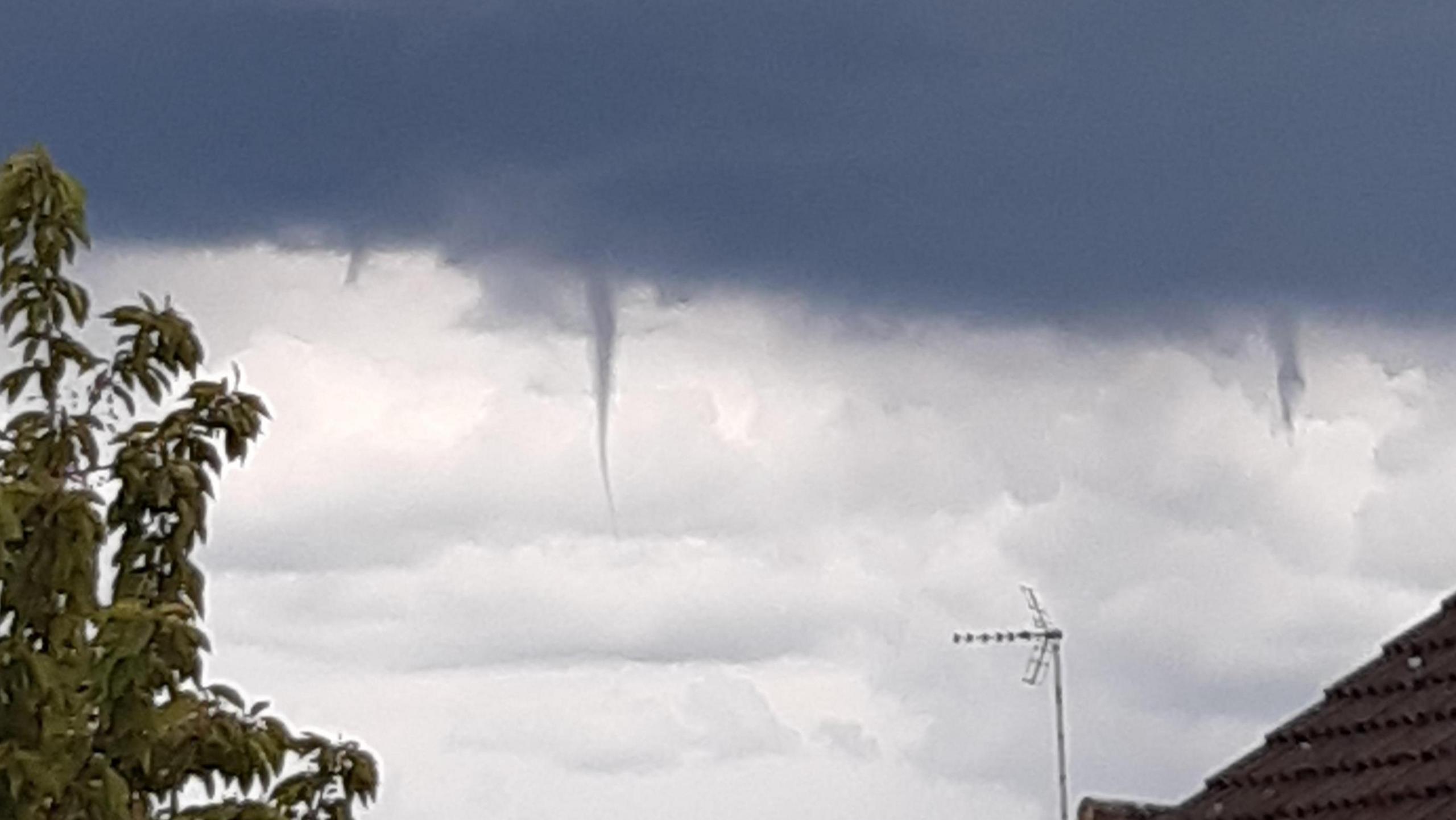 Funnel clouds over Linslade, Bedfordshire.