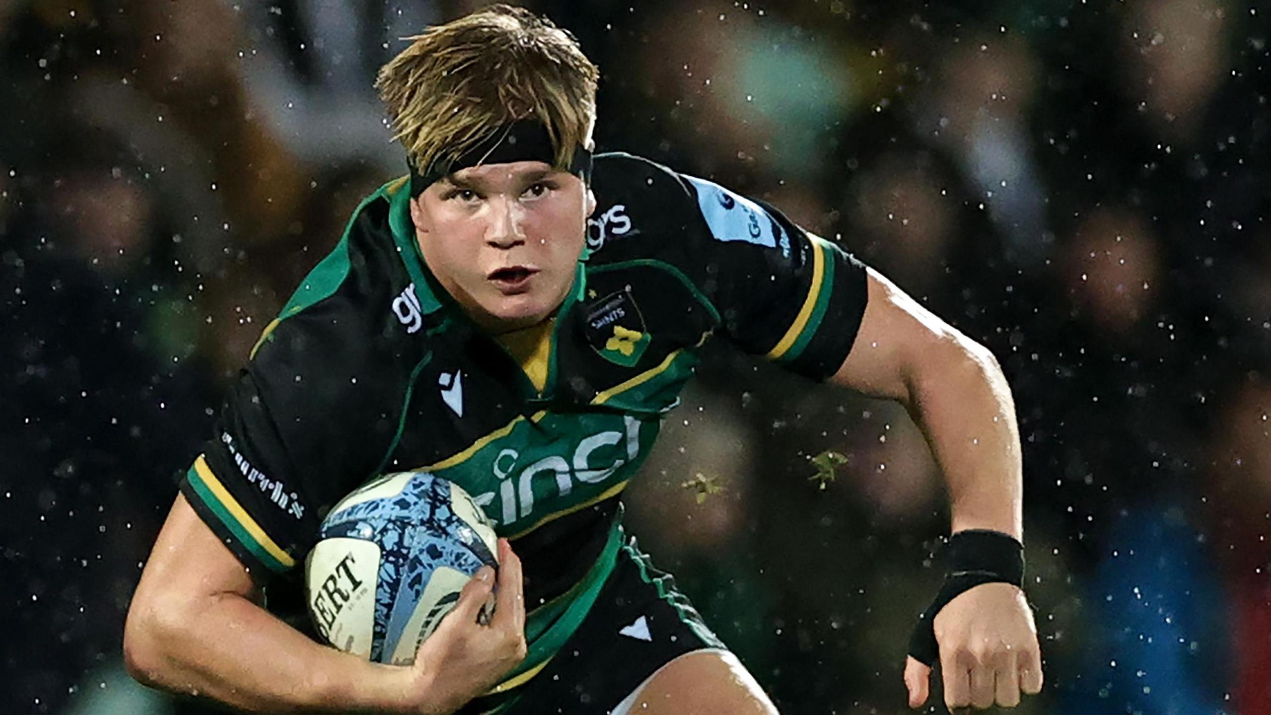 Henry Pollock in action for Northampton Saints