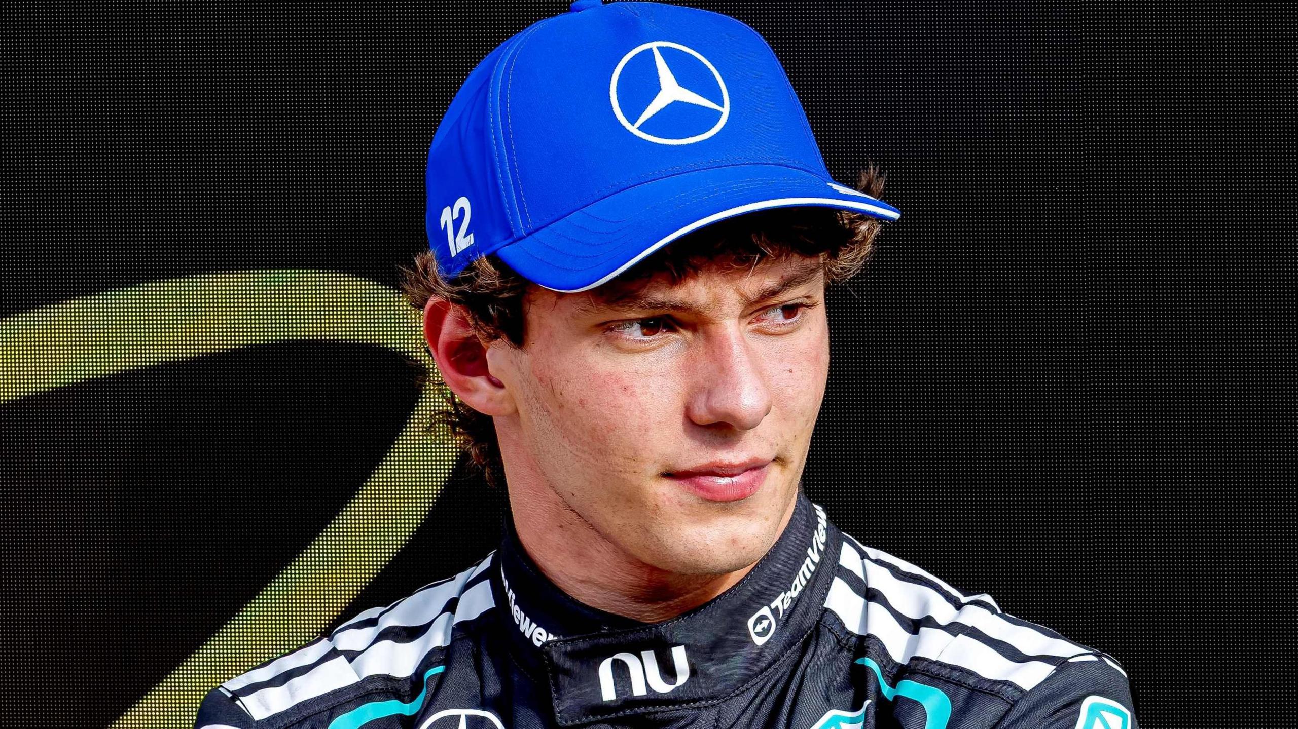 Mercedes' Kimi Antonelli pictured in his racing uniform at the Dutch Grand Prix