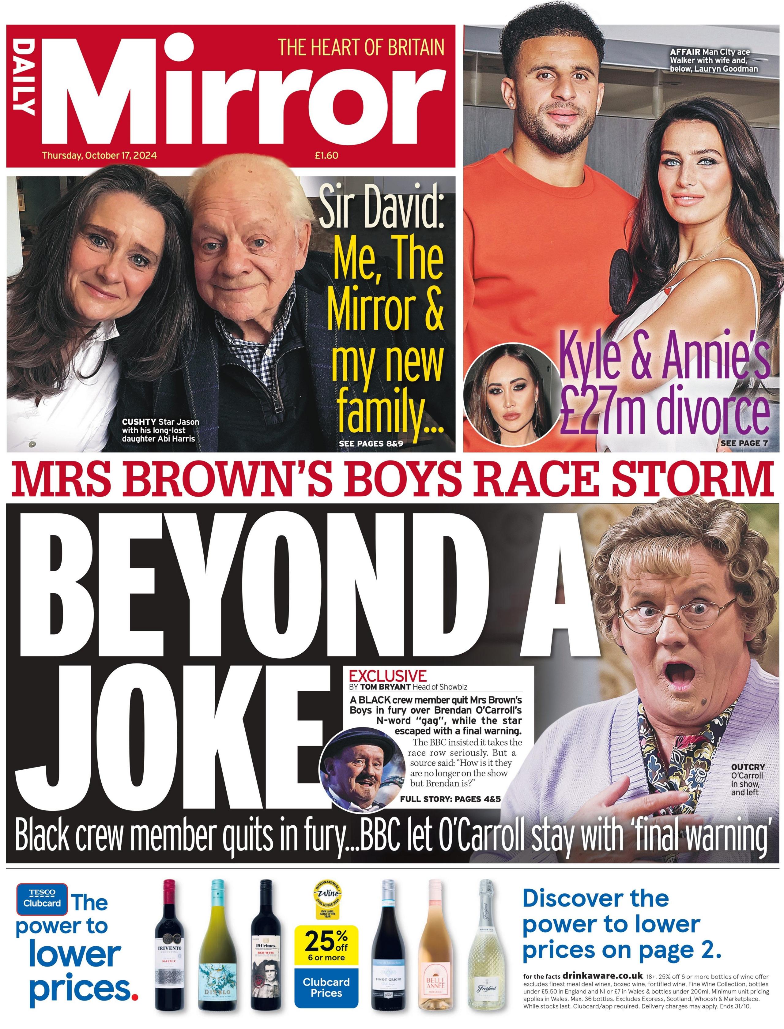 Daily Mirror front page