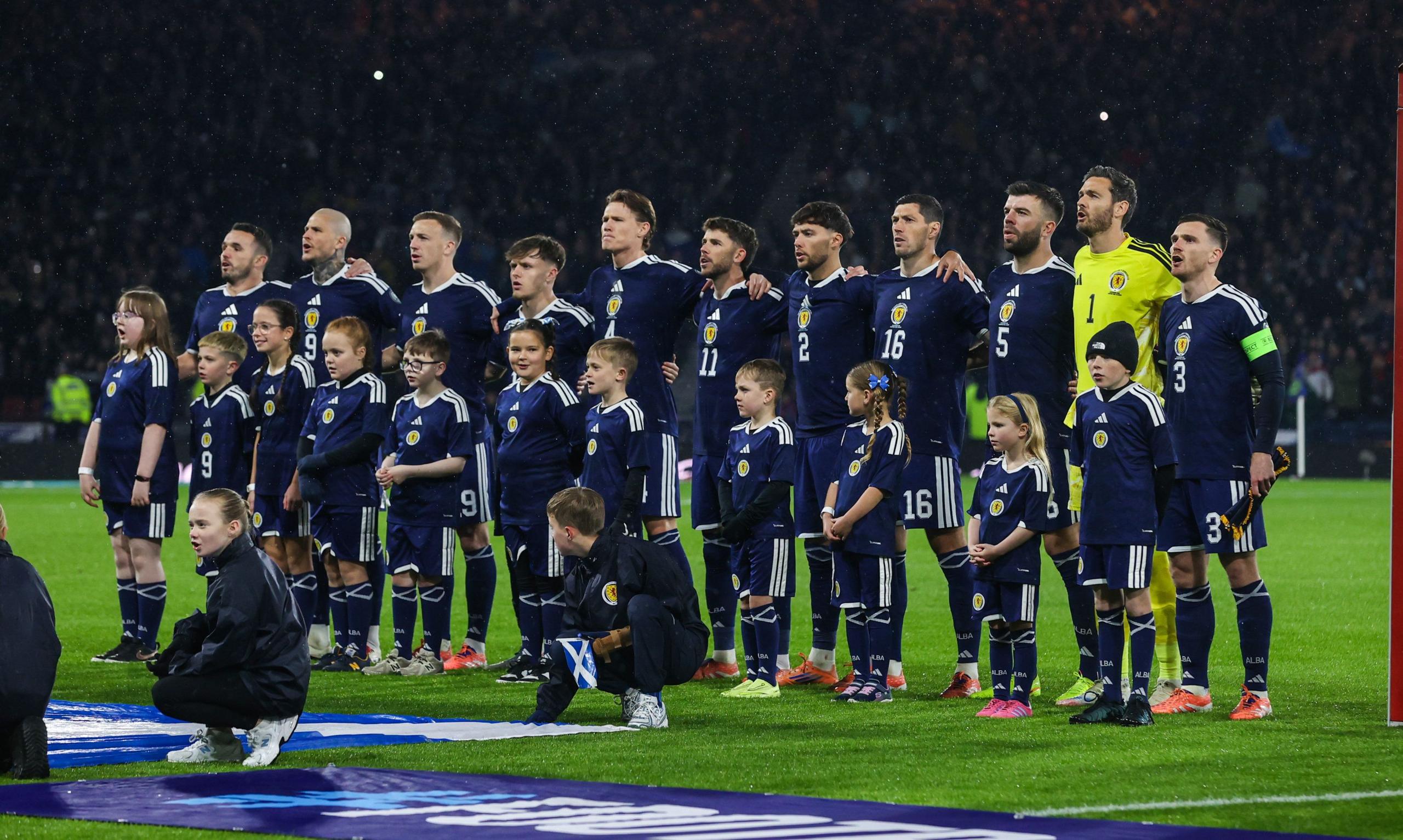 Scotland team v Denmark in World Cup qualifying