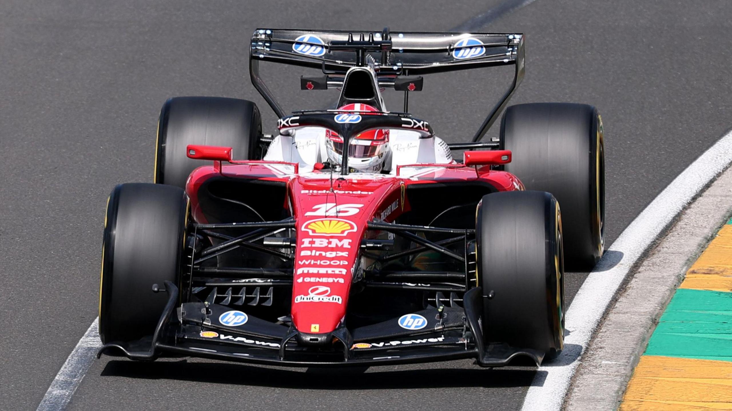 Ferrari's Charles Leclerc during first practice for the Australian Grand Prix