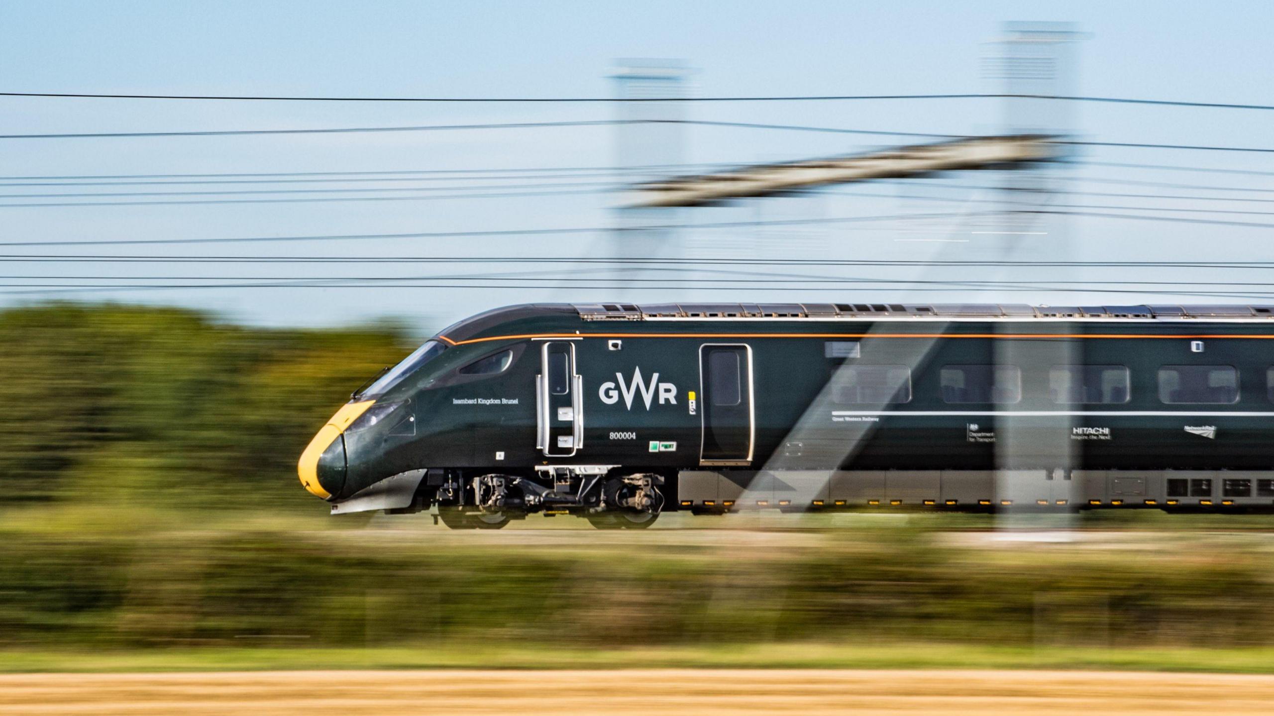 A Great Western Railway train travelling through the countryside