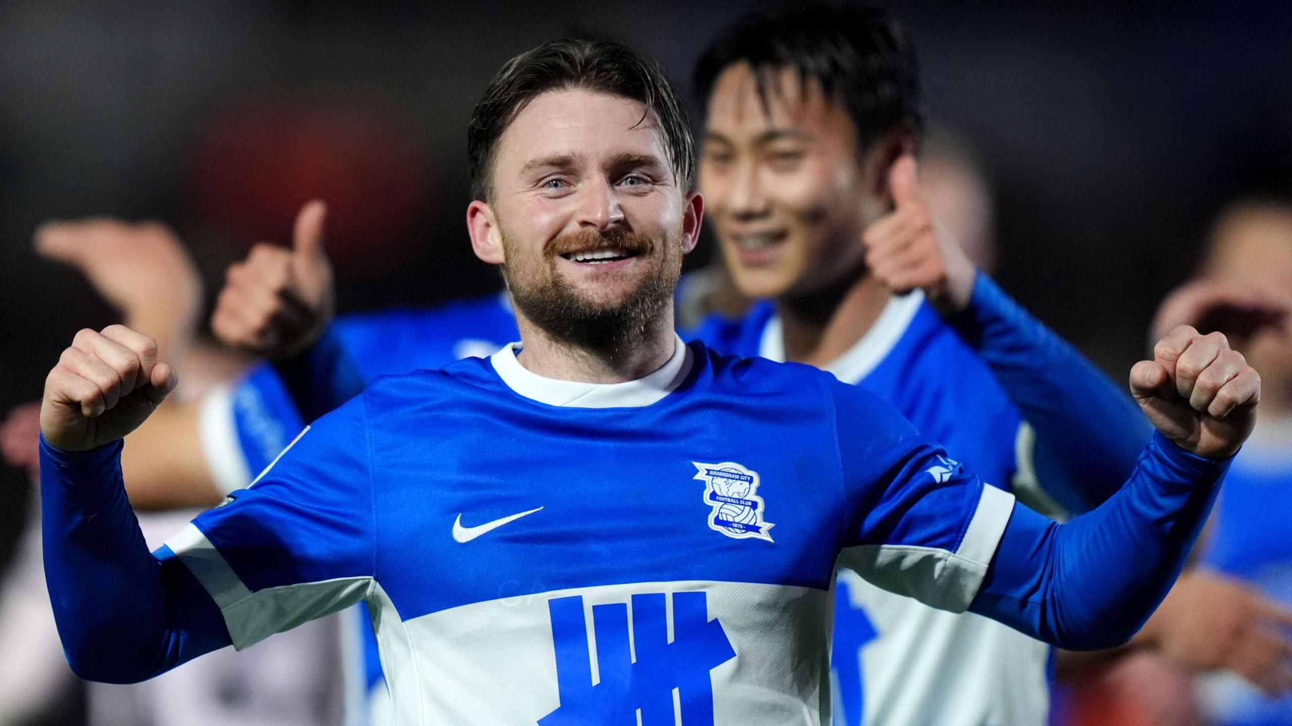 Birmingham City striker Alfie May celebrates a goal