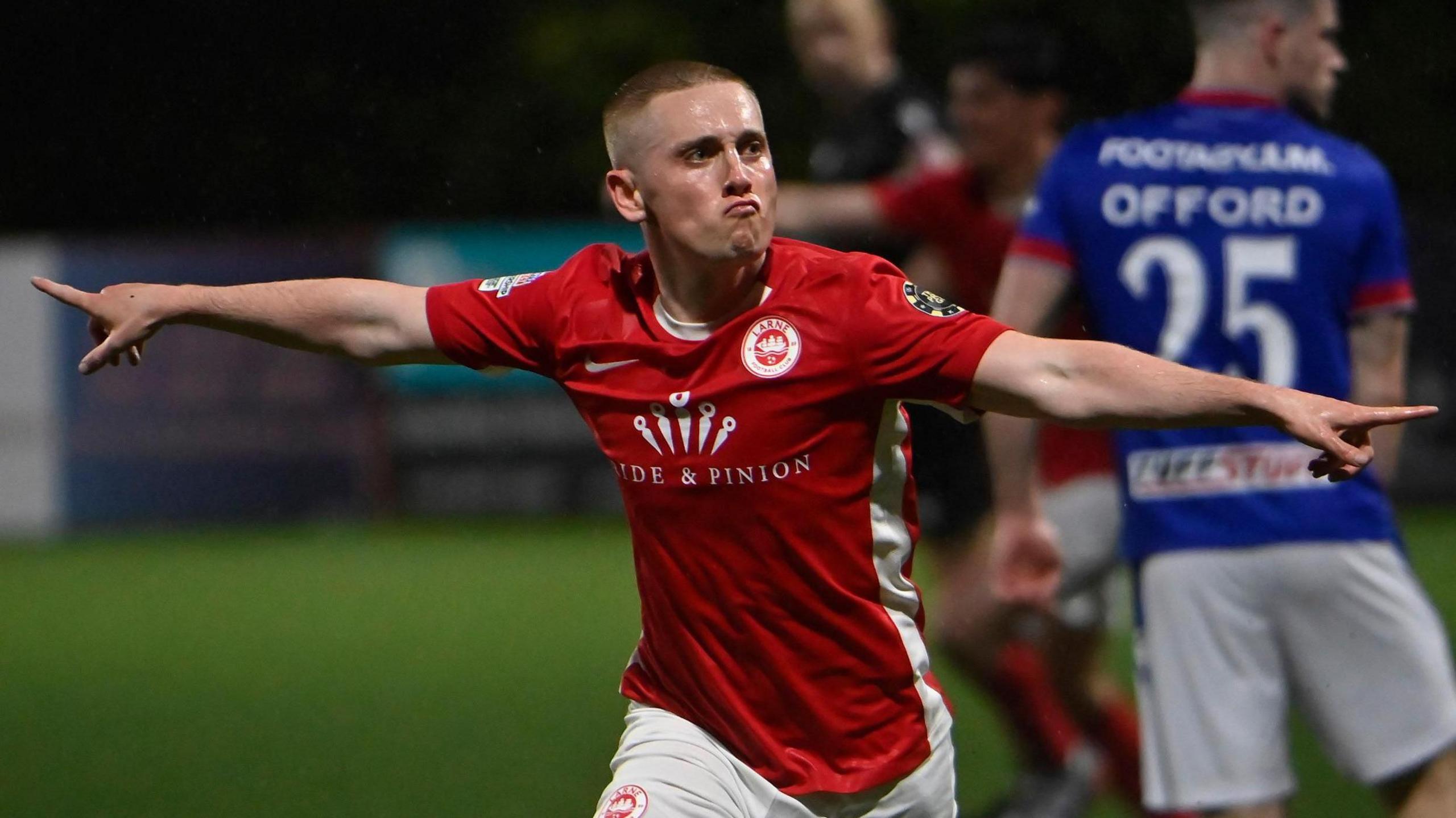 Conor McKendry celebrates scoring