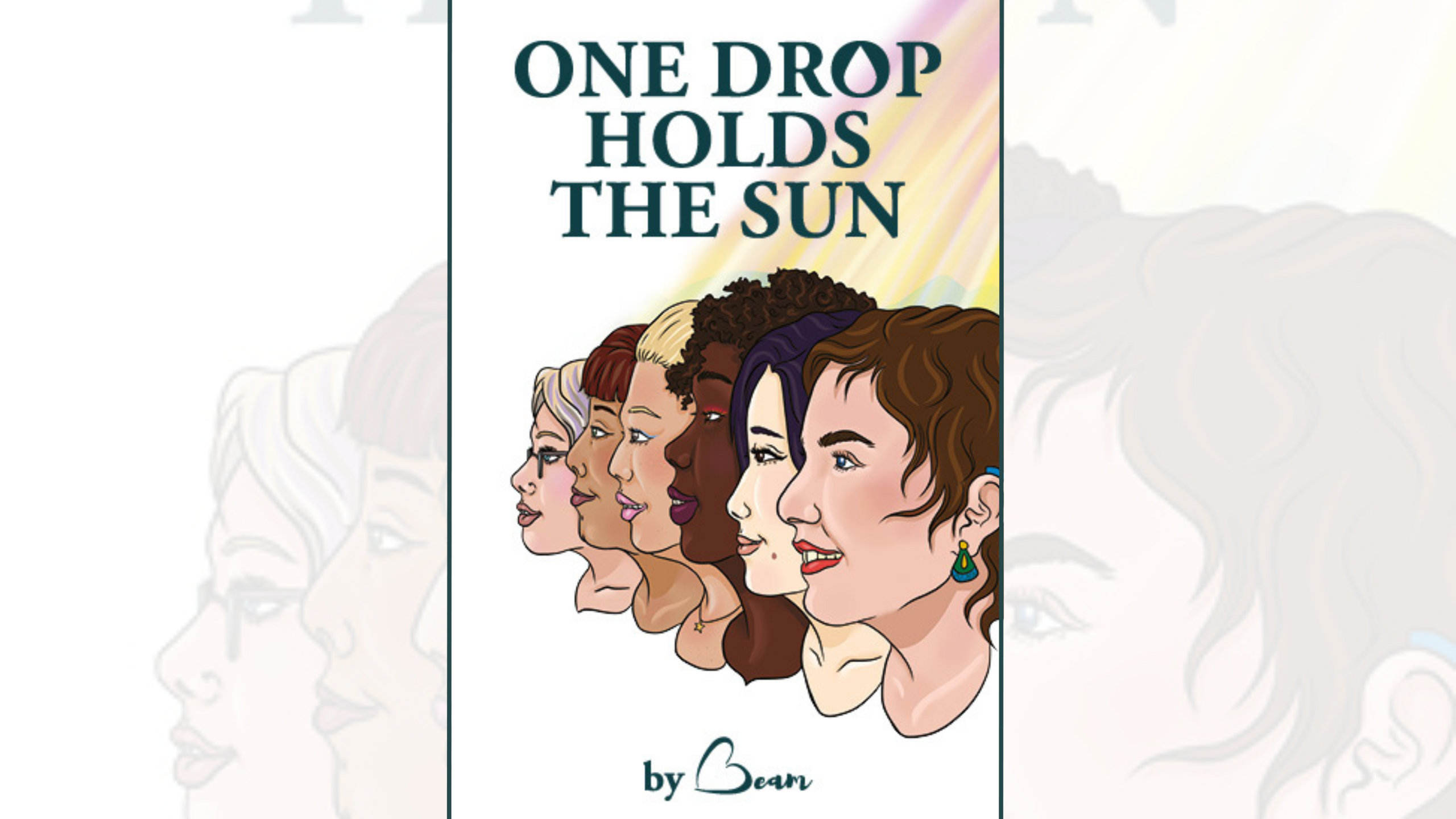 A book cover illustrated with six different women's heads and faces. They are of different ethnicities. They are all facing side on, so are in profile