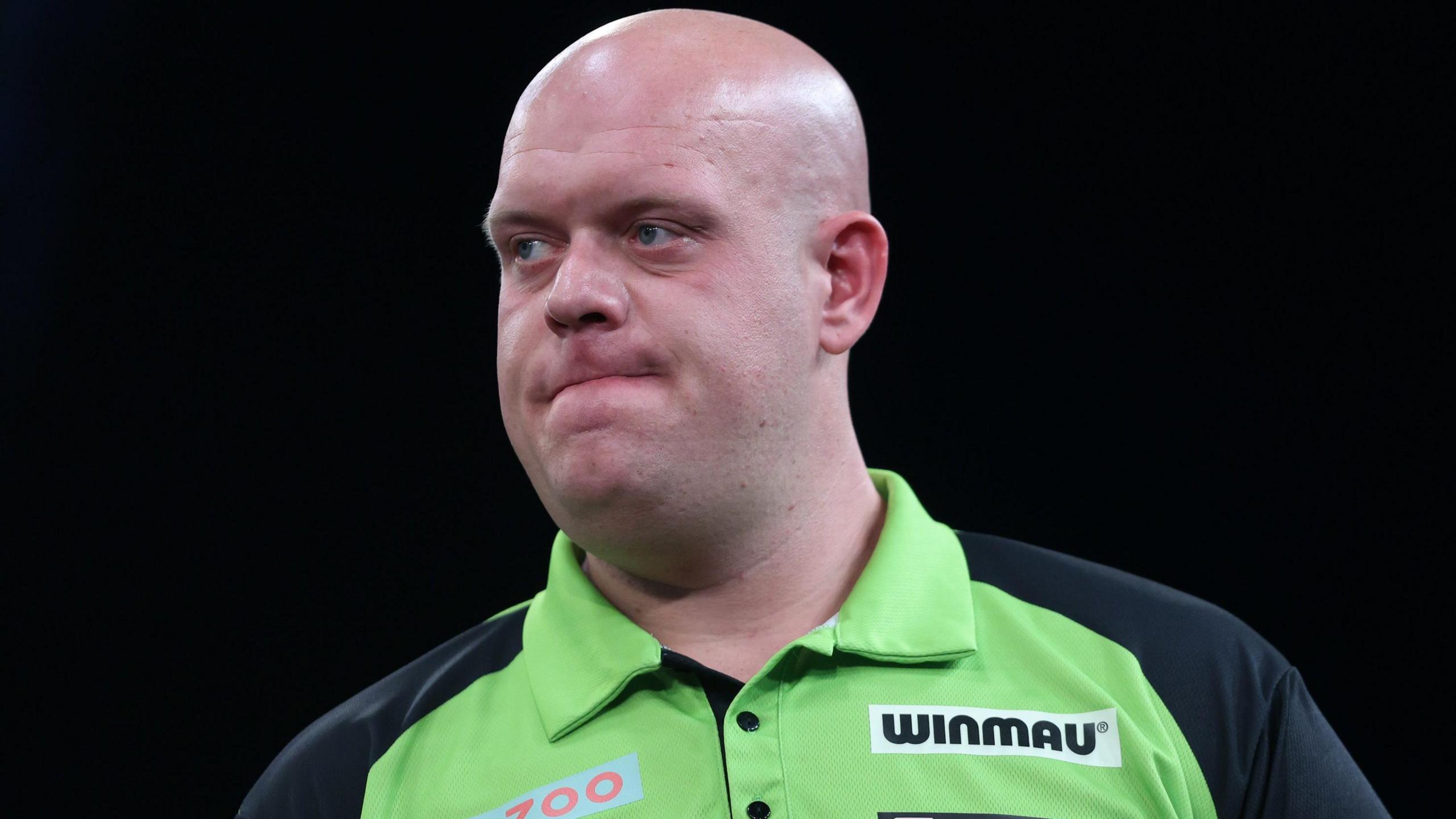 Michael van Gerwen looking dismayed