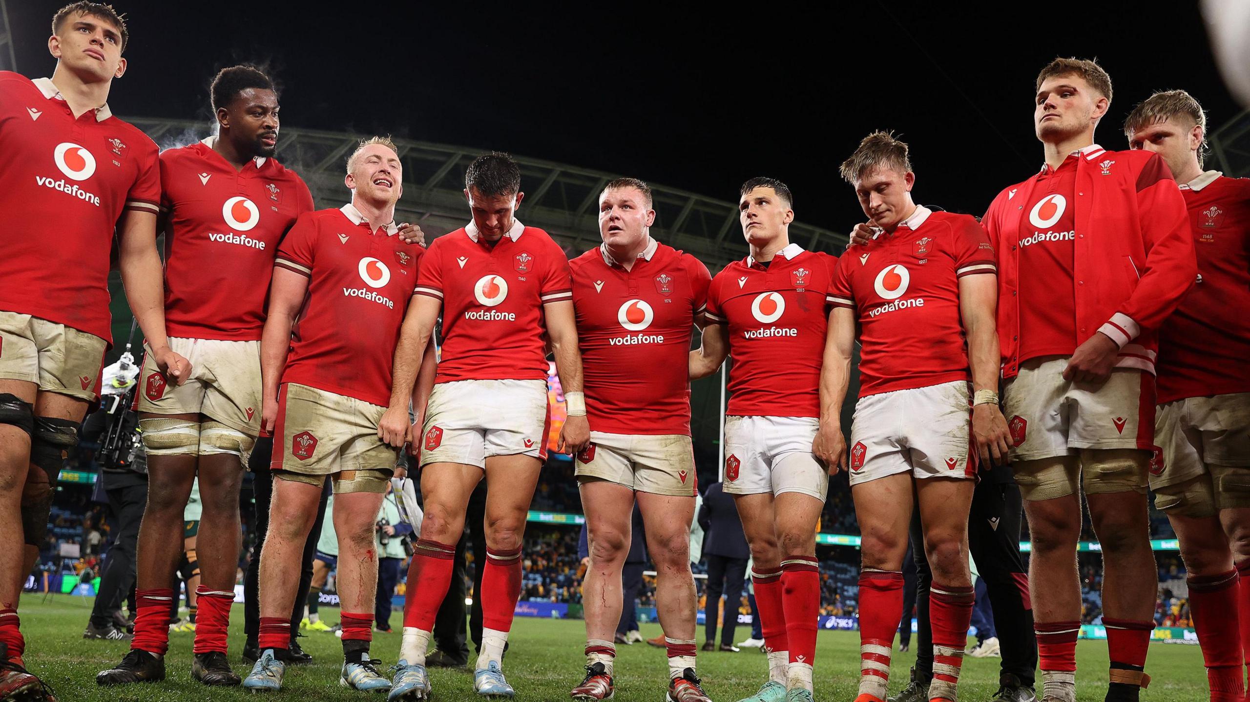 Dewi Lake addresses his side after a defeat by Australia