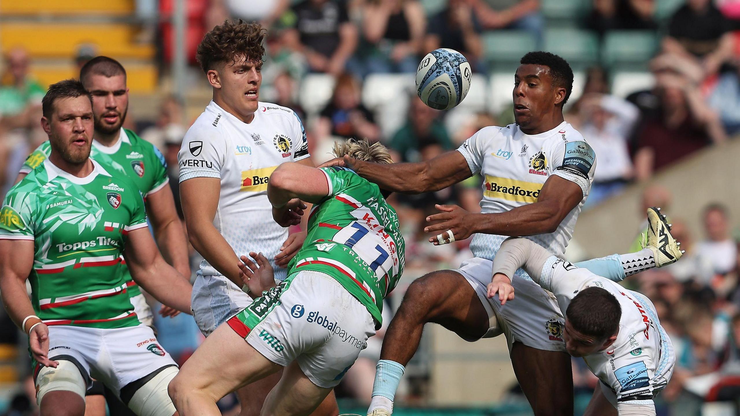 Action from Leicester v Exeter in May