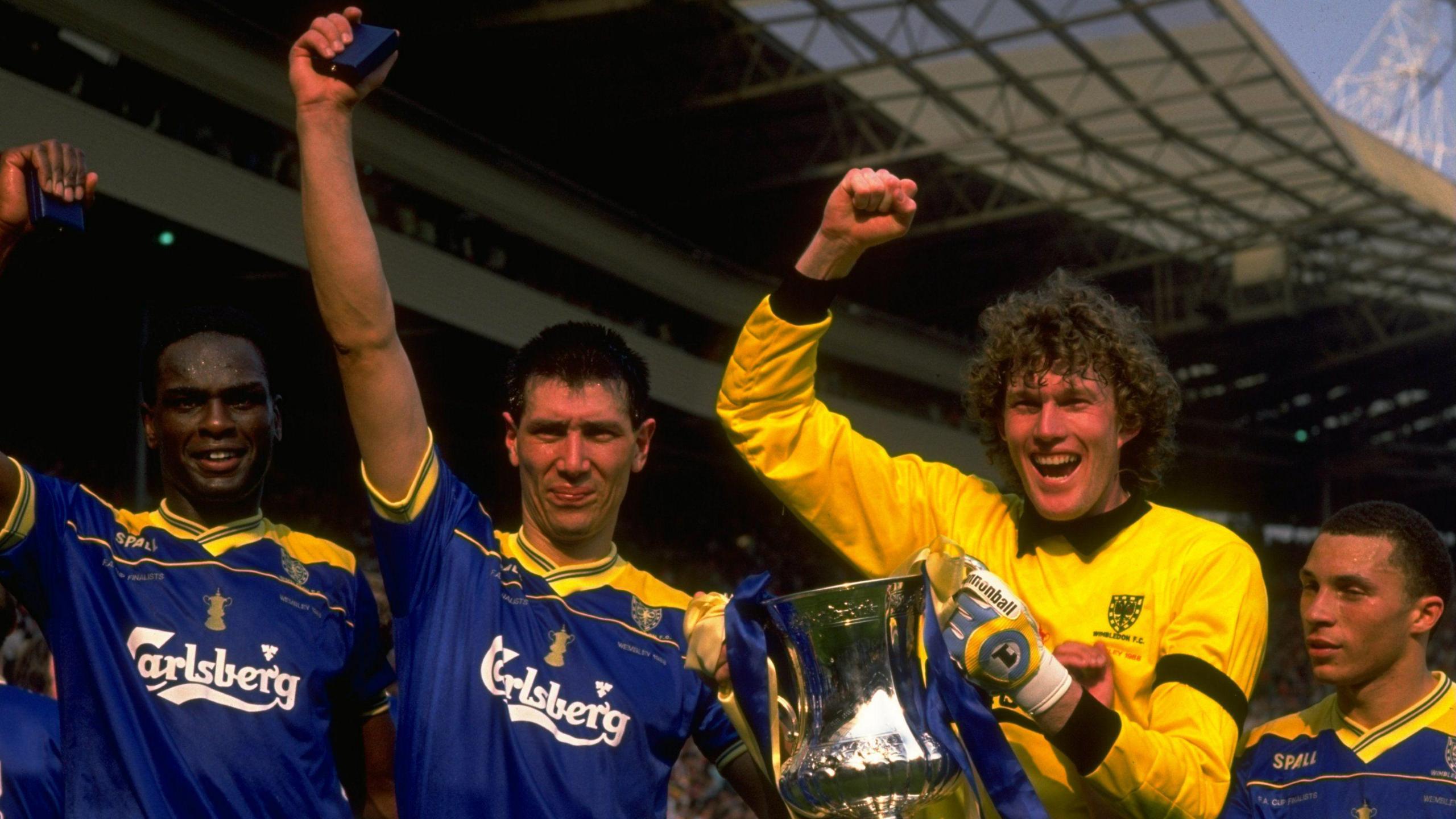 Wimbledon celebrate winning the FA Cup in 1988