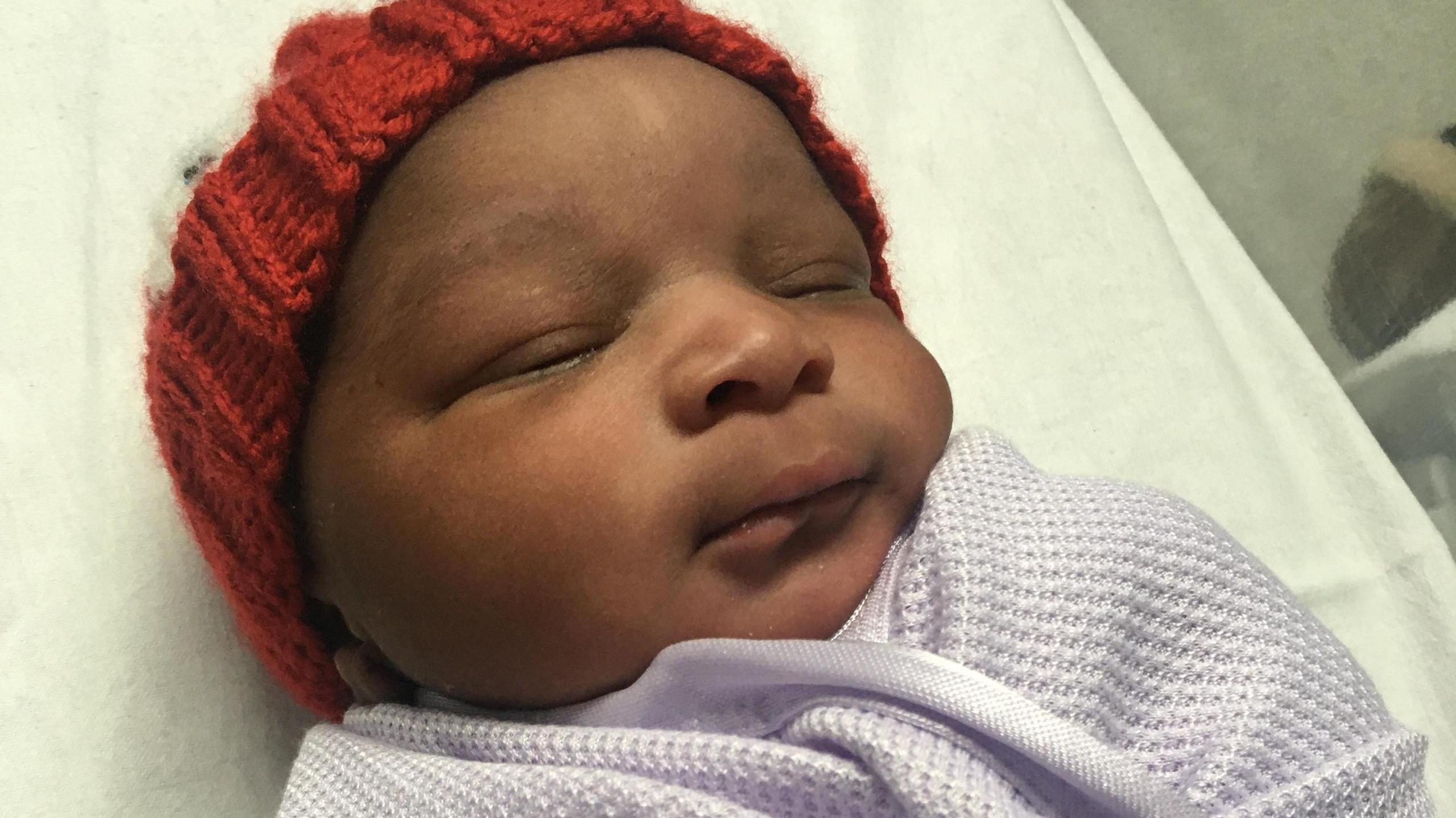 Baby Kairo was born at Leicester General Hospital on Christmas Day